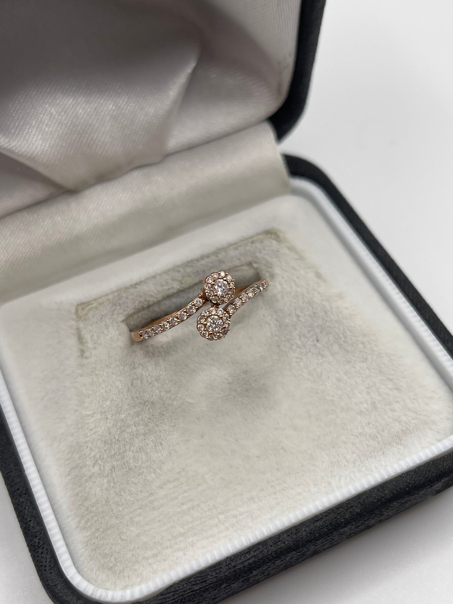 9ct rose gold diamond cluster ring