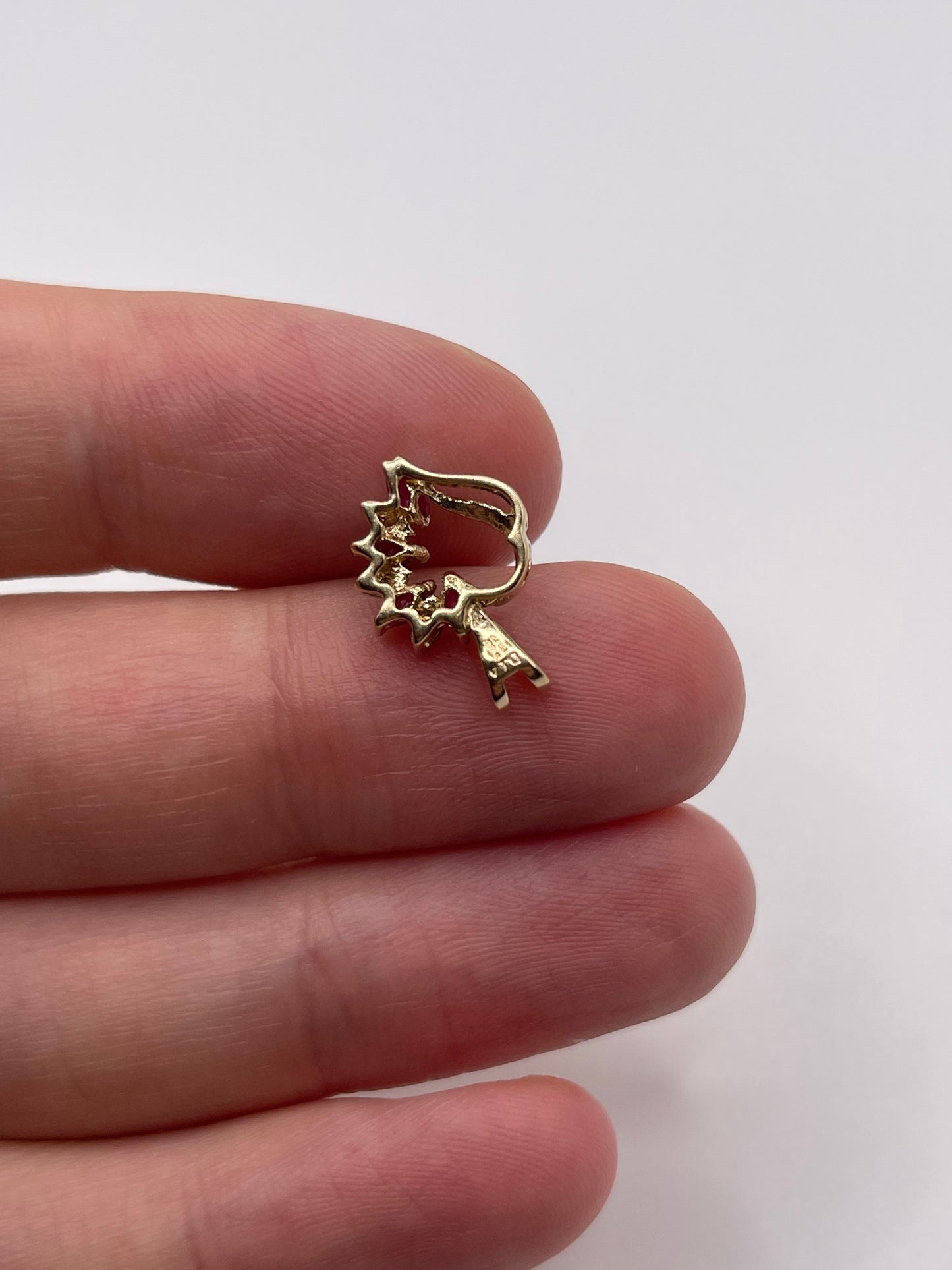 9ct gold ruby and diamond pendant