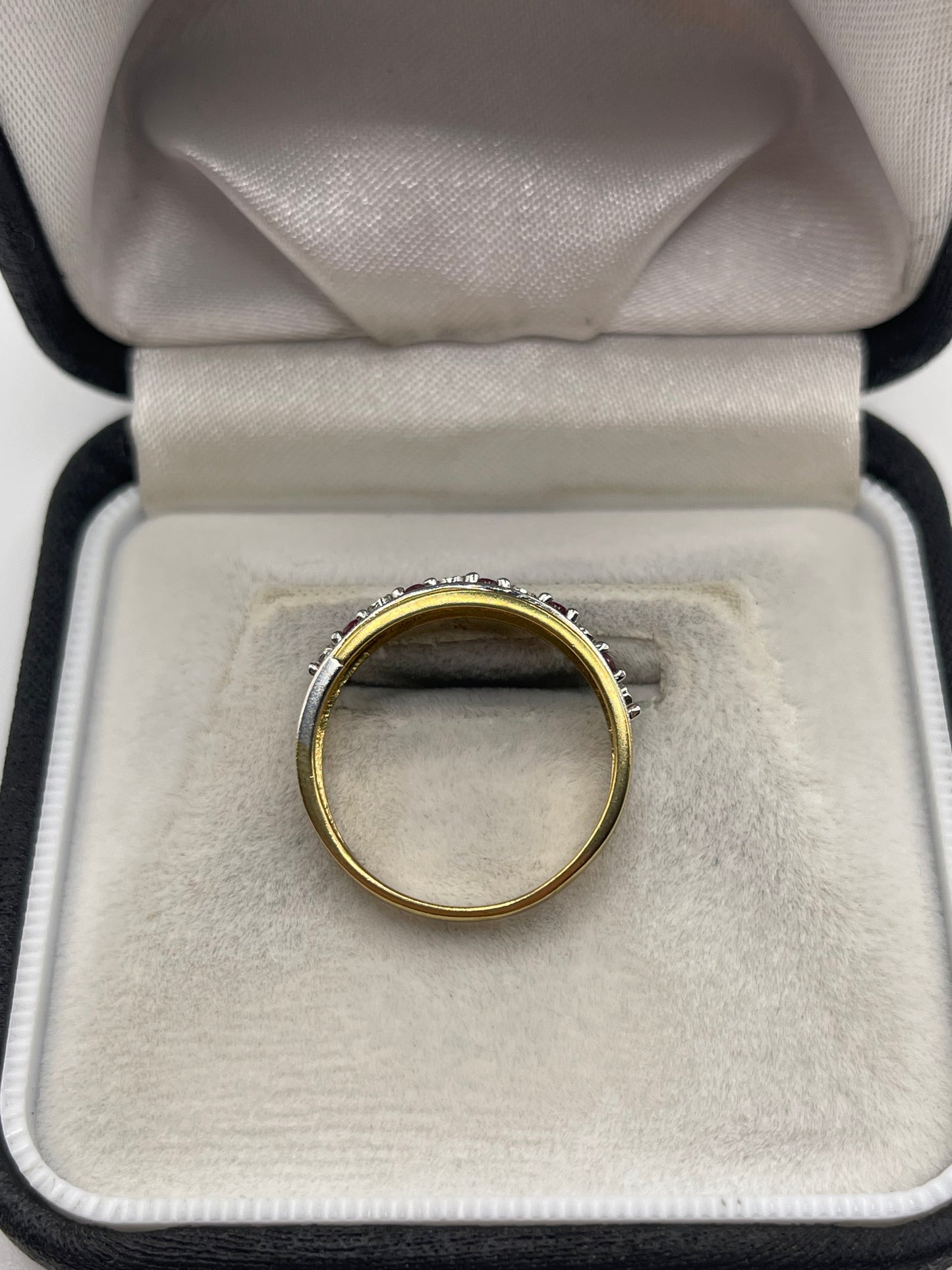 9ct gold ruby and diamond ring