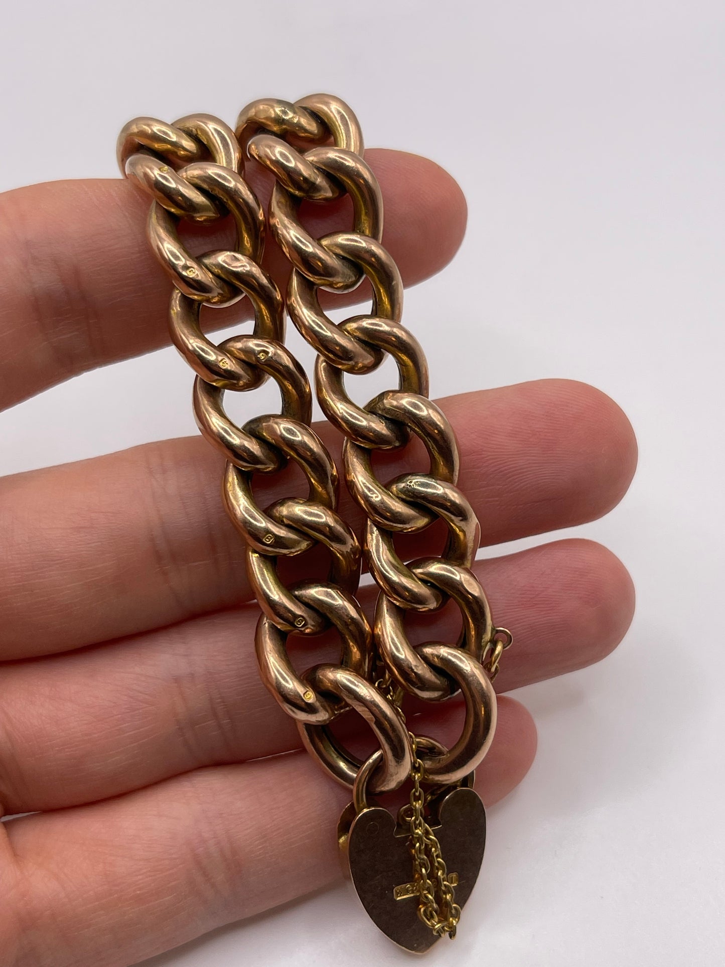9ct rose gold padlock bracelet