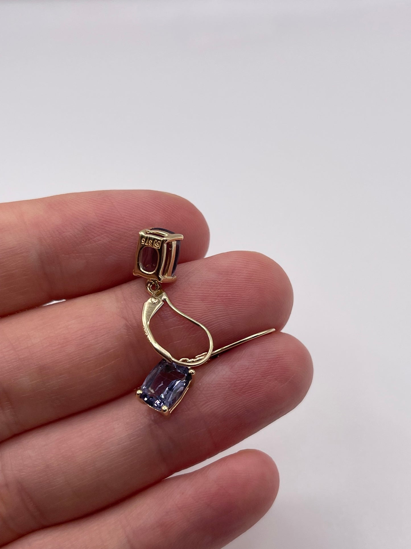 9ct gold iolite earrings