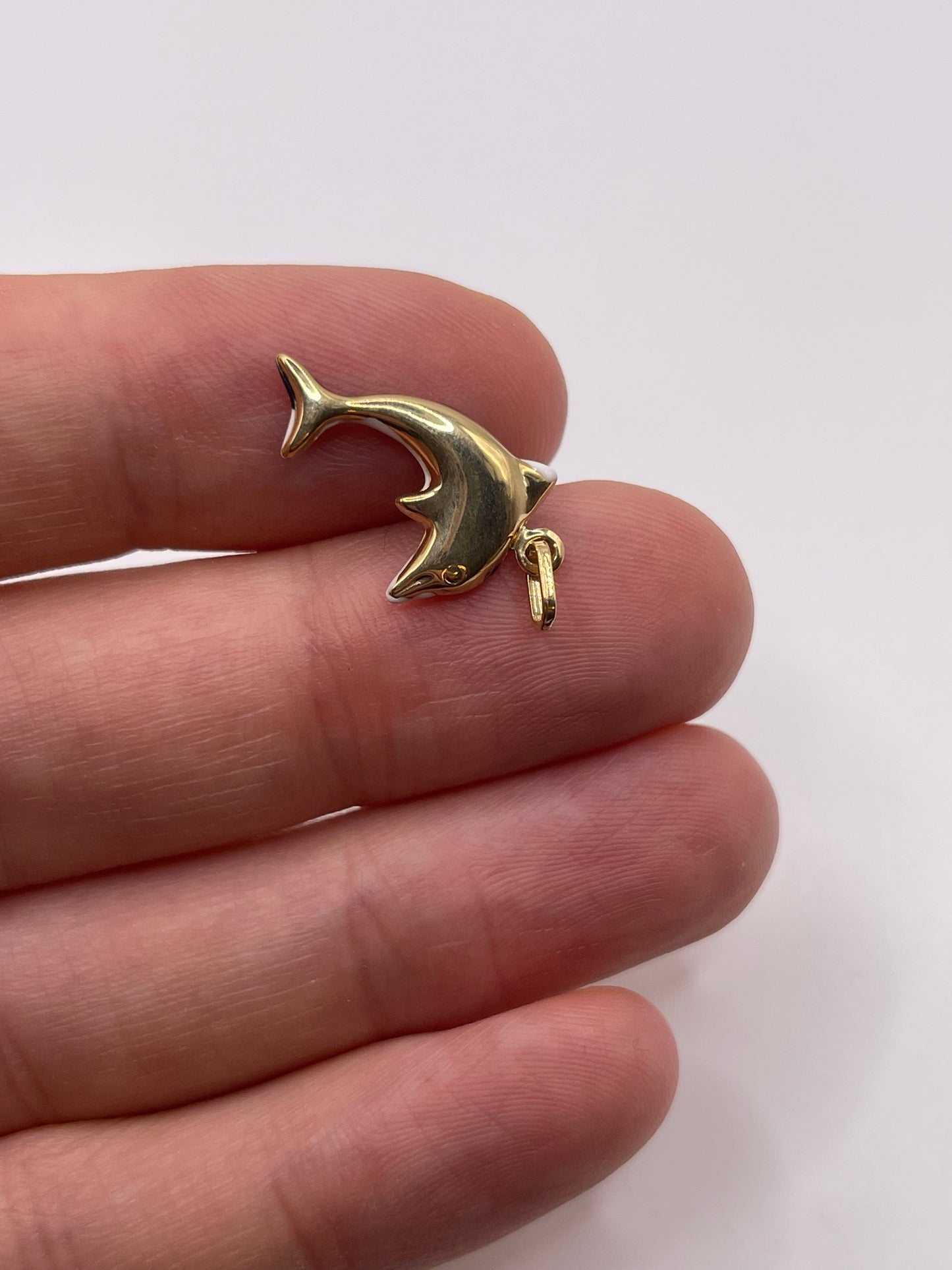 9ct gold enamel dolphin charm