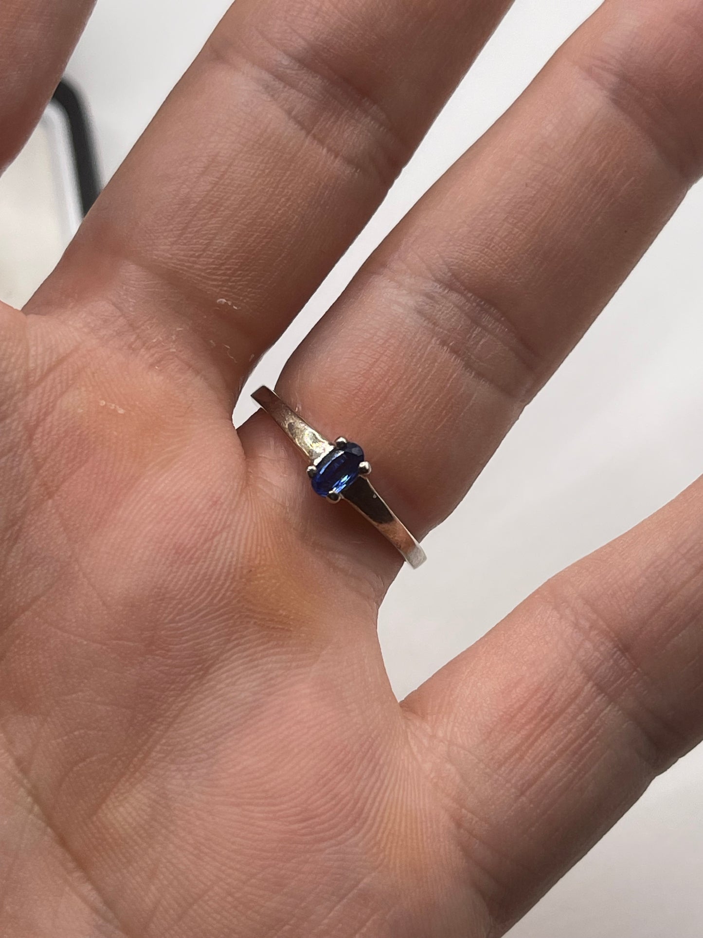 Silver kyanite ring