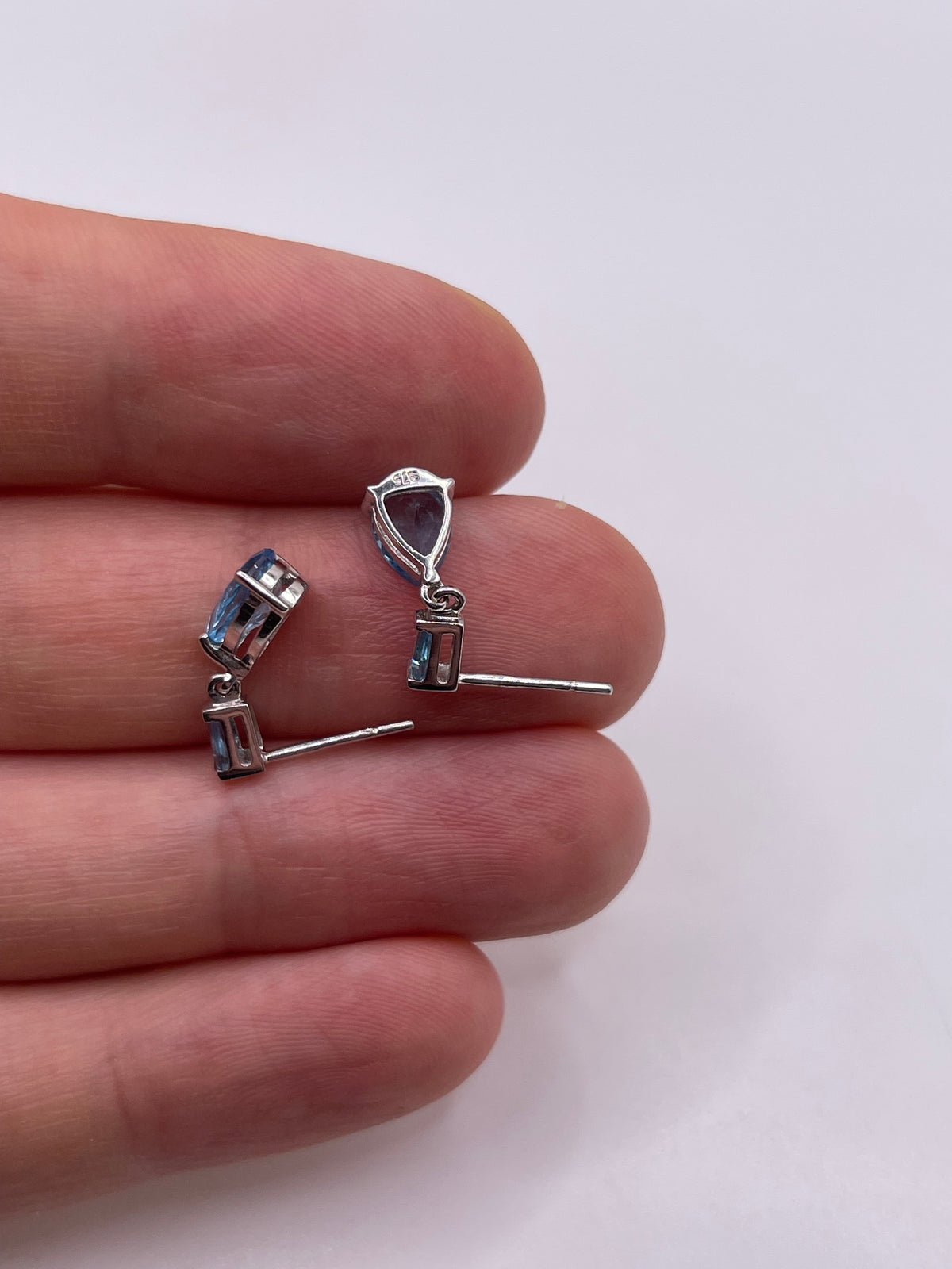 9ct white gold topaz earrings