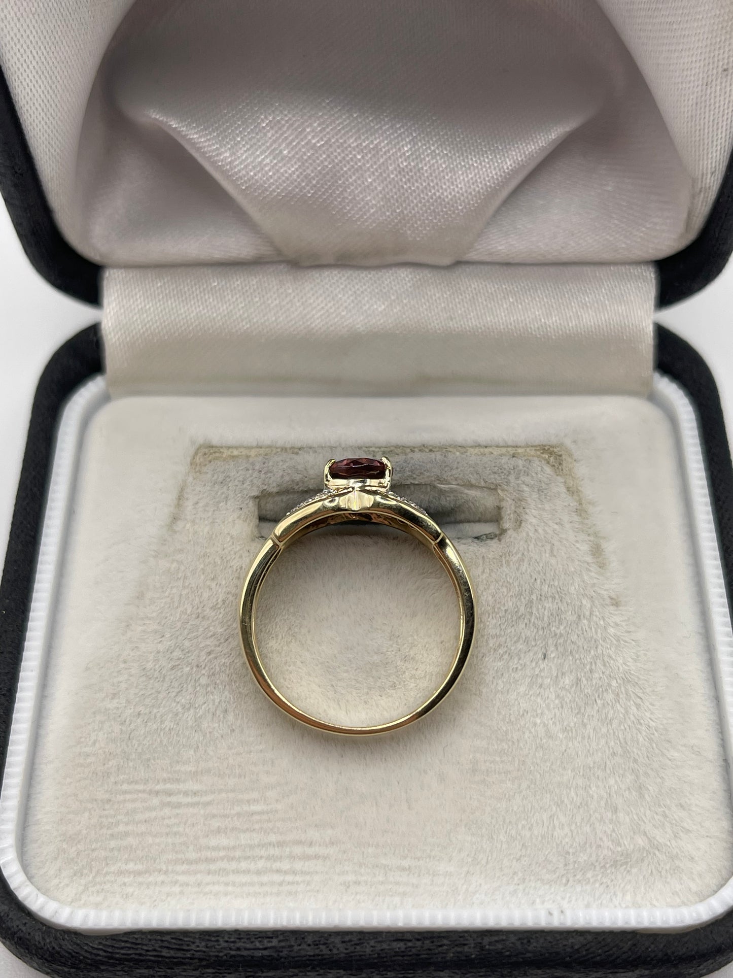 9ct gold tourmaline and diamond ring