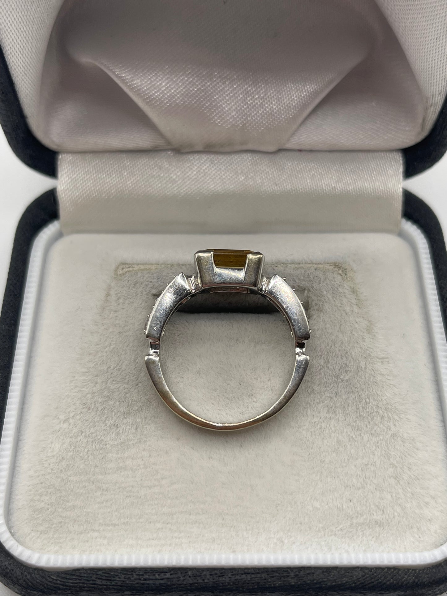 14ct gold citrine and zircon ring