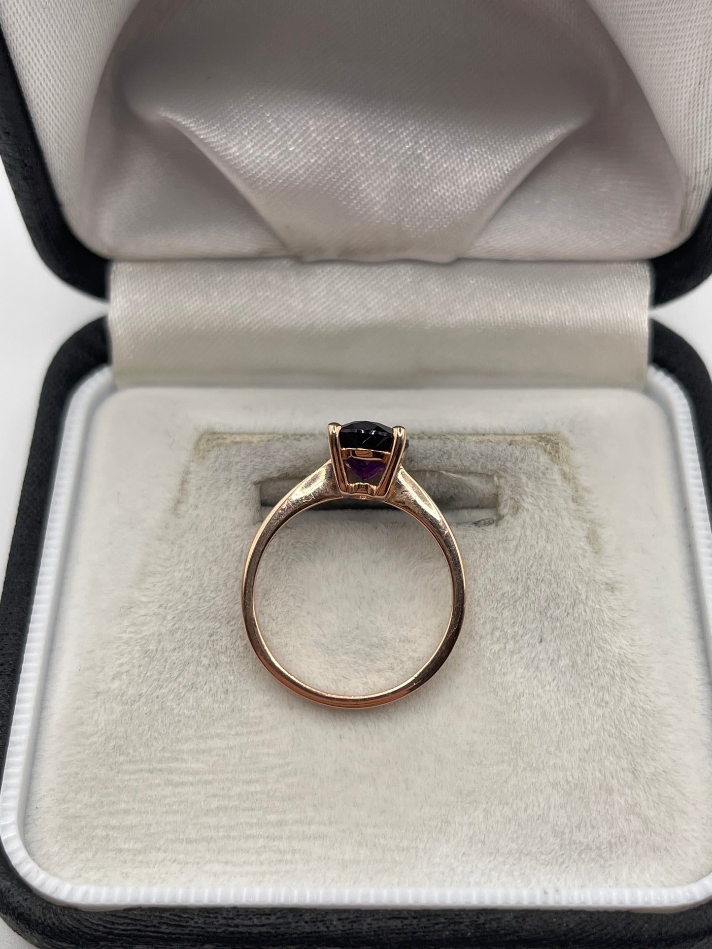 9ct rose gold amethyst ring