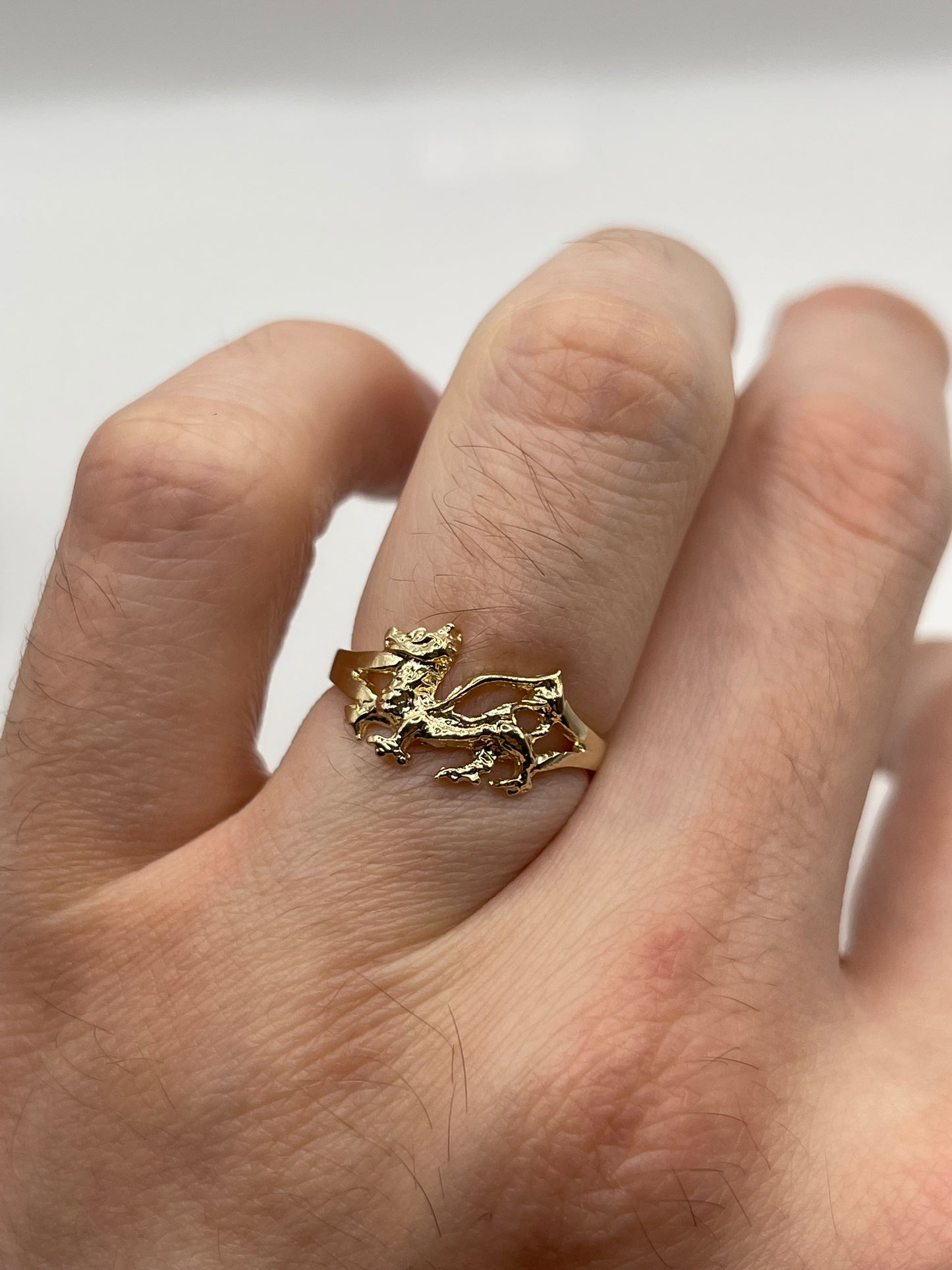 9ct gold Welsh dragon ring