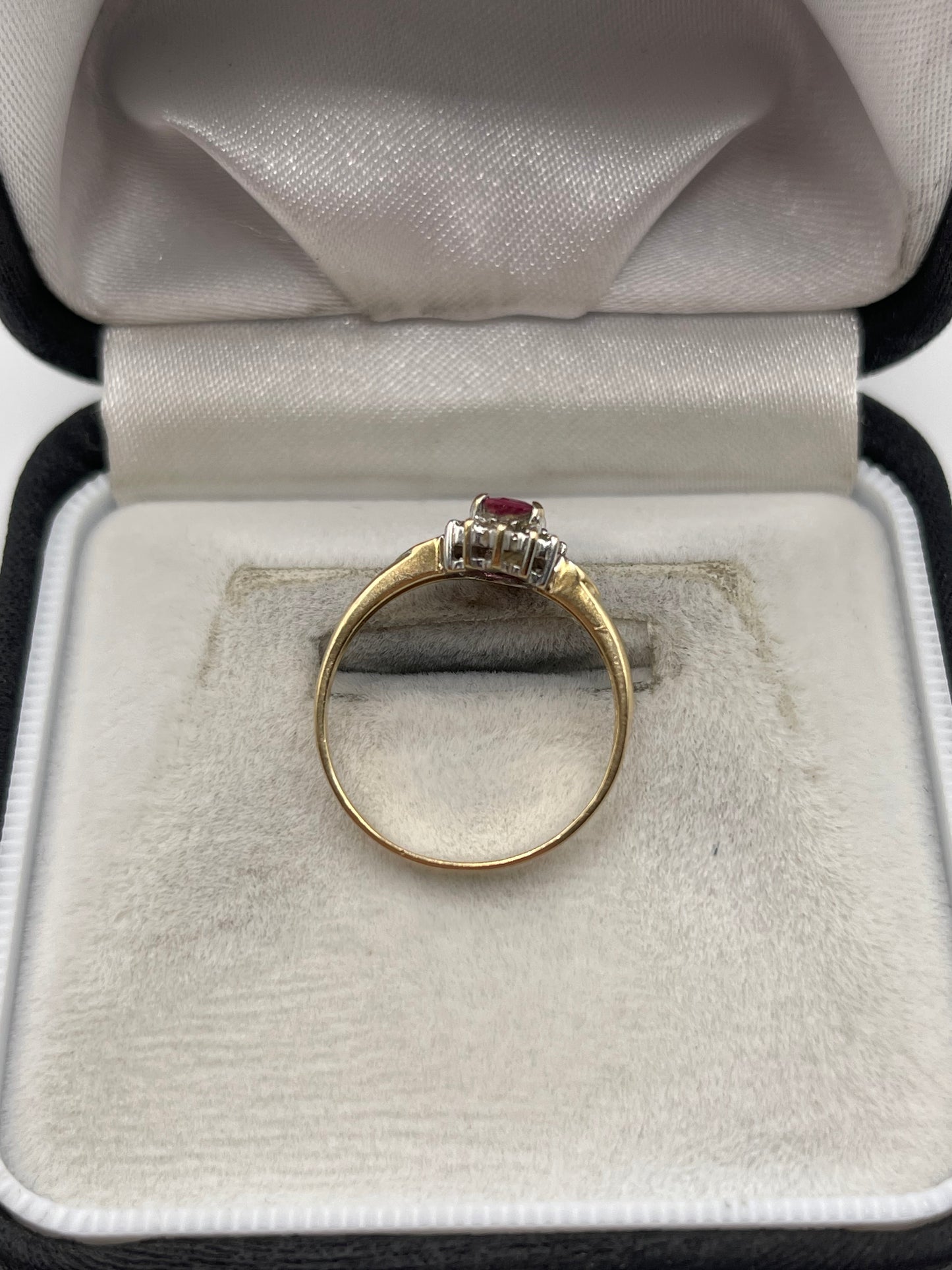 9ct gold ruby and diamond ring