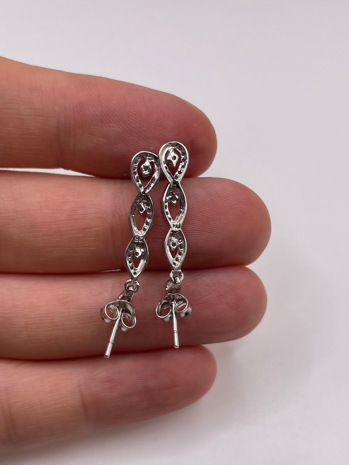 9ct white gold diamond cluster earrings