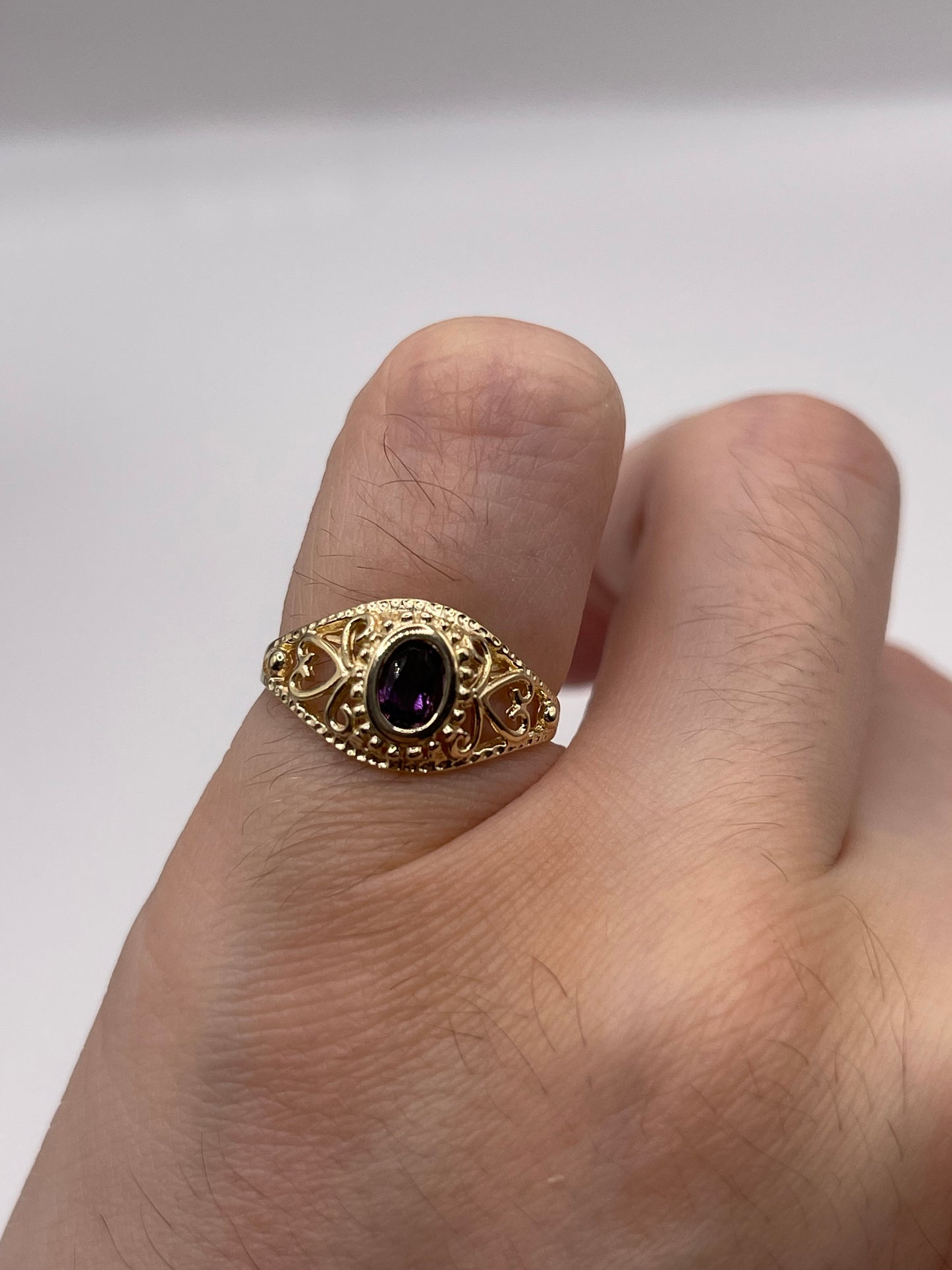9ct gold amethyst ring
