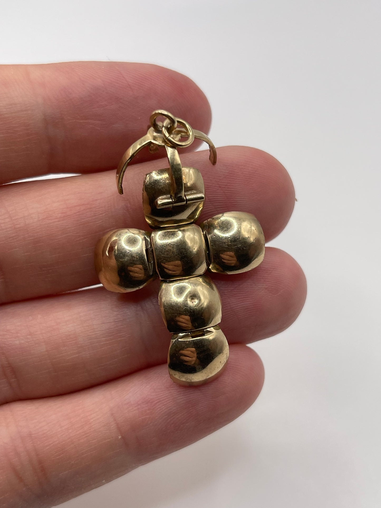 9ct gold and silver Masonic orb ball pendant