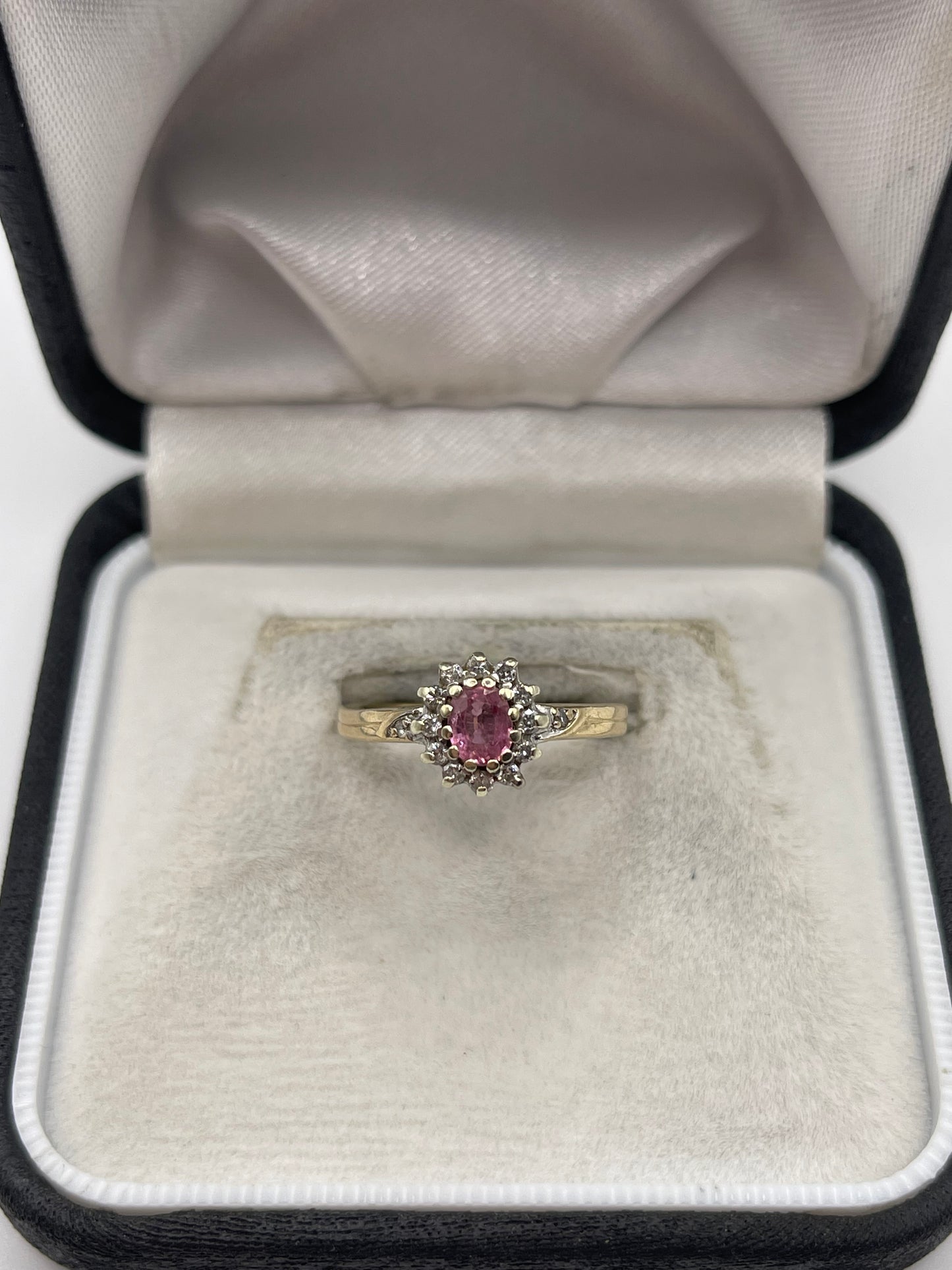 9ct gold ruby and diamond ring