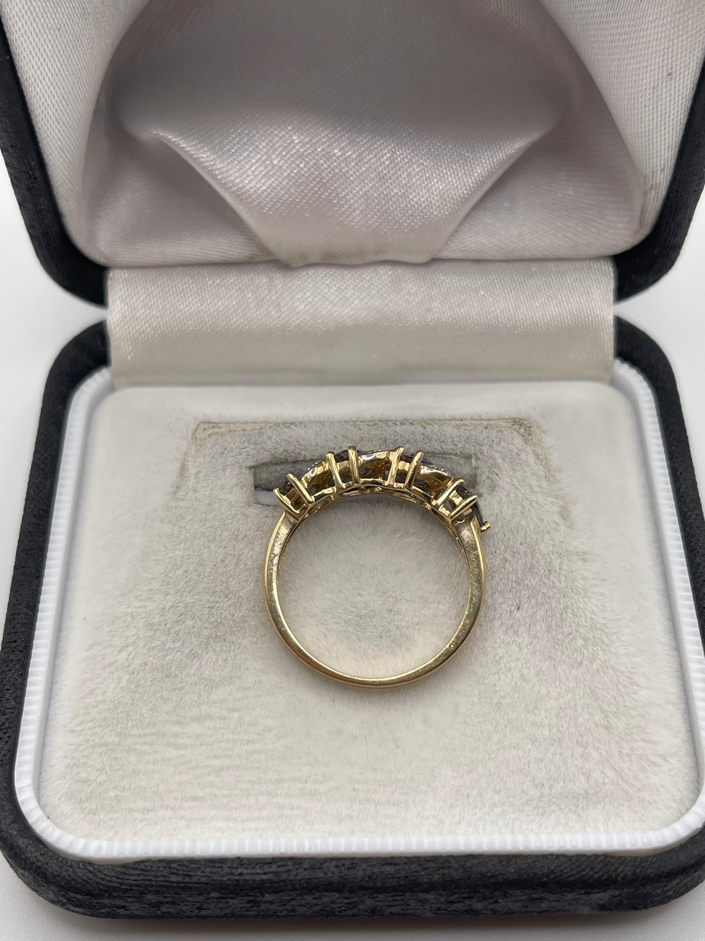 9ct gold mystic topaz and diamond ring