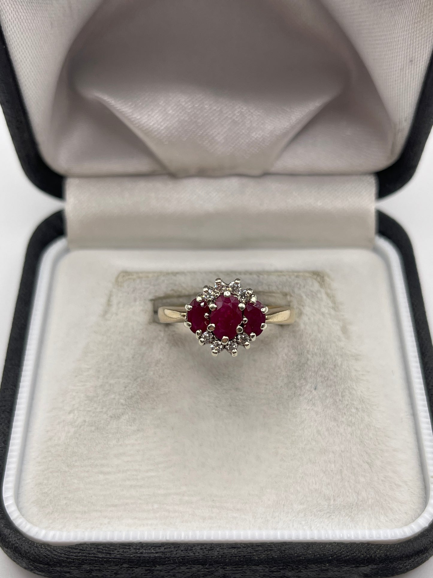 9ct gold ruby and diamond ring