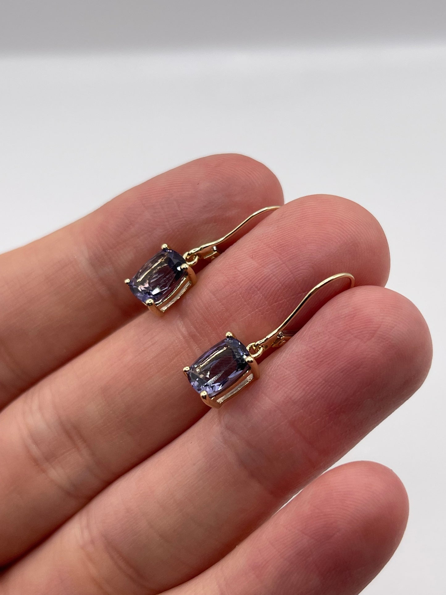 9ct gold iolite earrings