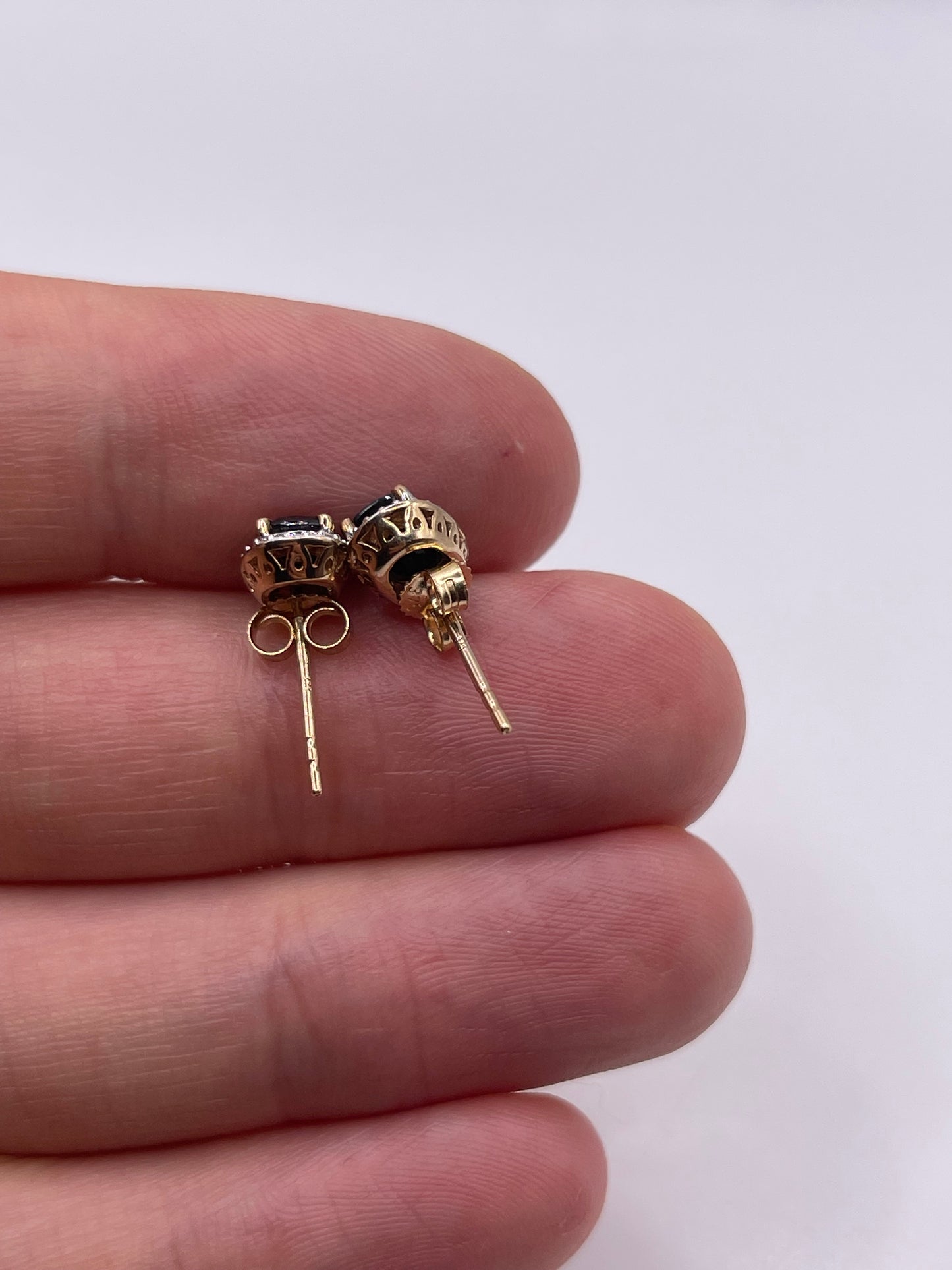 9ct gold sapphire and diamond earrings