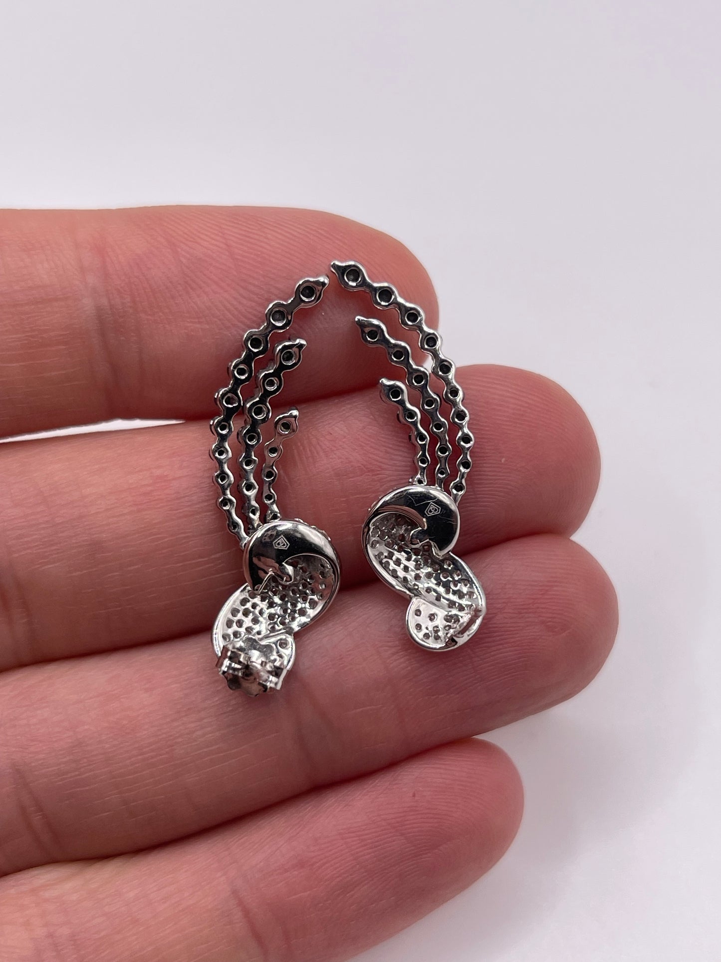 9ct white gold diamond cluster earrings