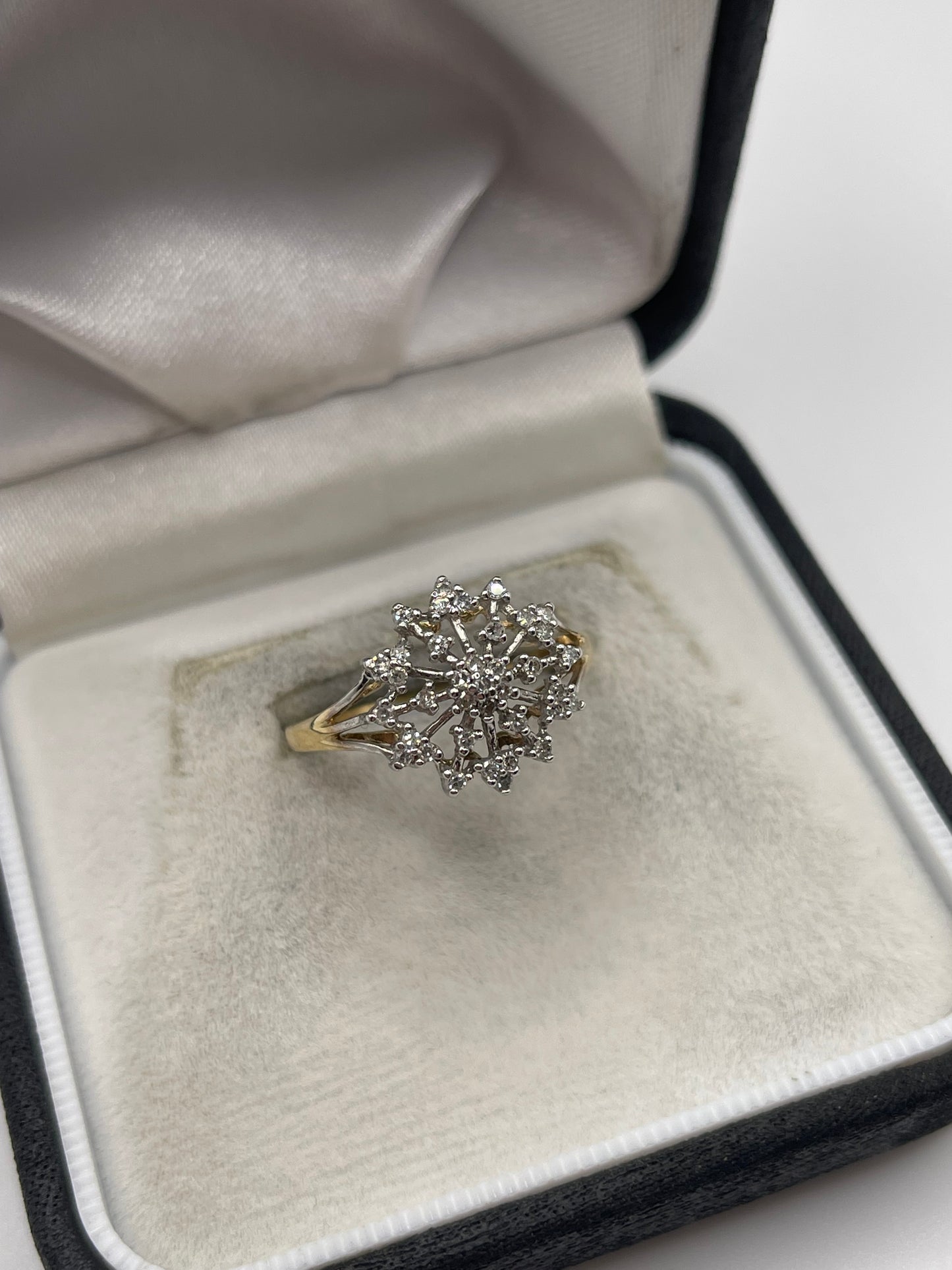 9ct gold diamond cluster ring
