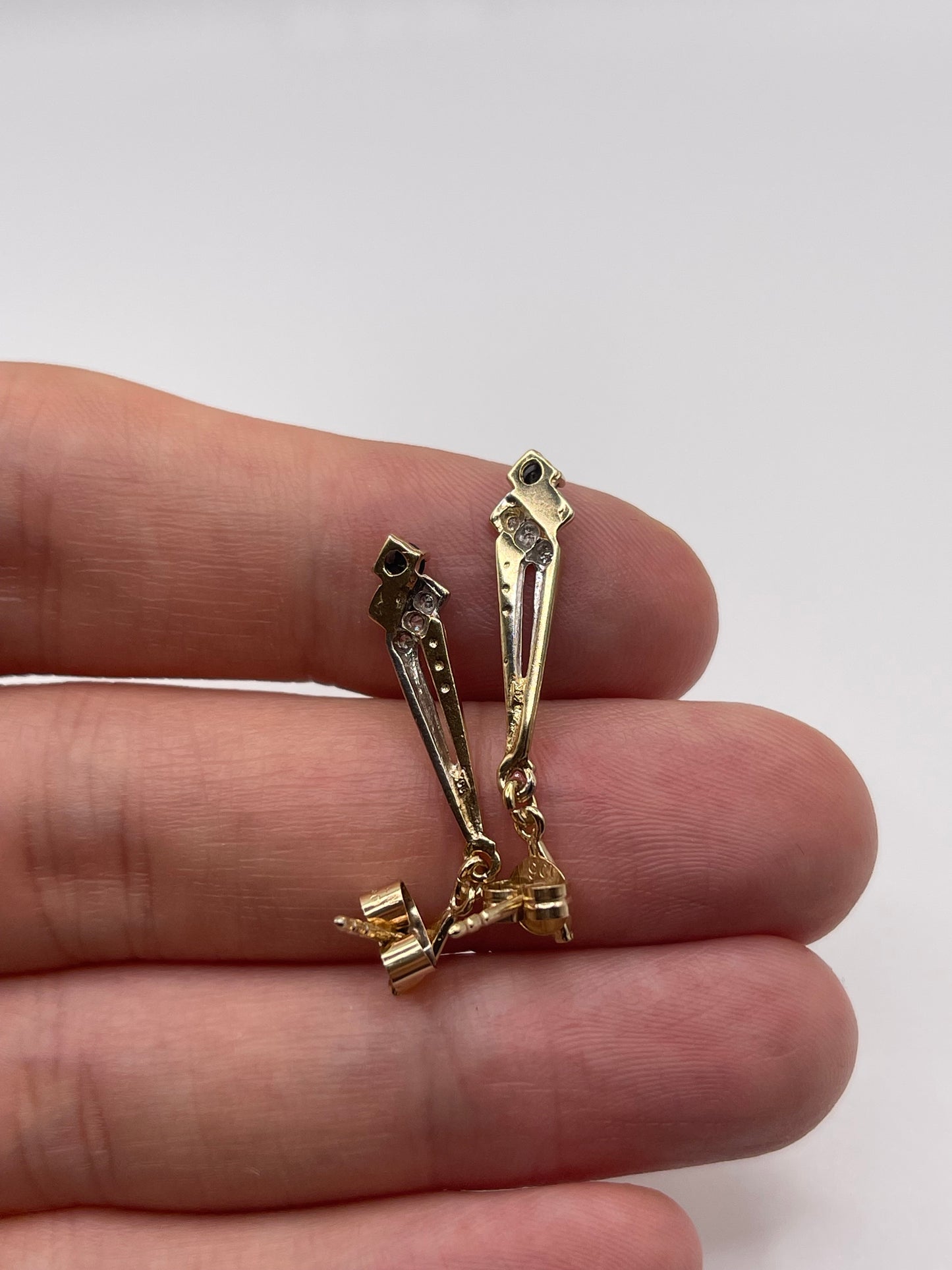 9ct gold sapphire and diamond earrings