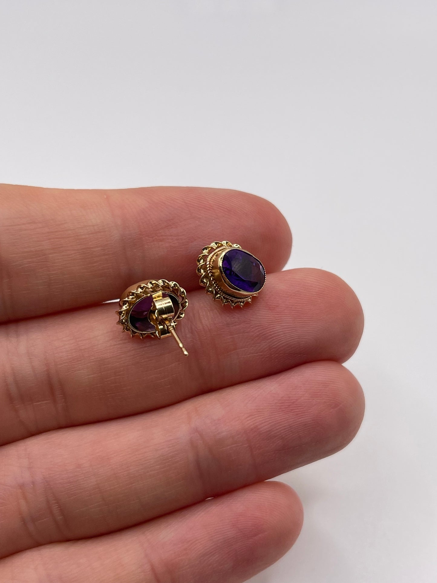 9ct gold amethyst earrings