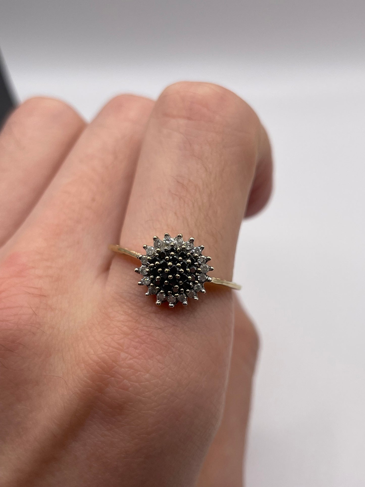 9ct gold diamond cluster ring