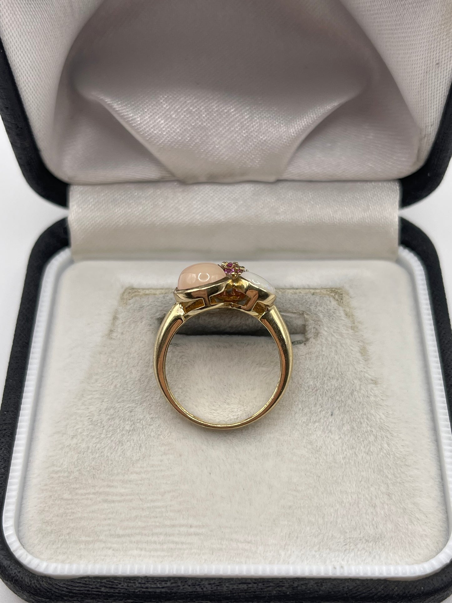 9ct gold opal and tourmaline ring