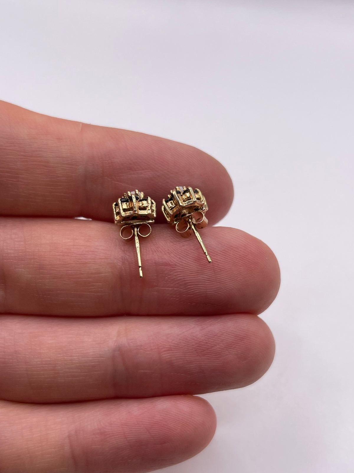 9ct gold opal and sapphire earrings