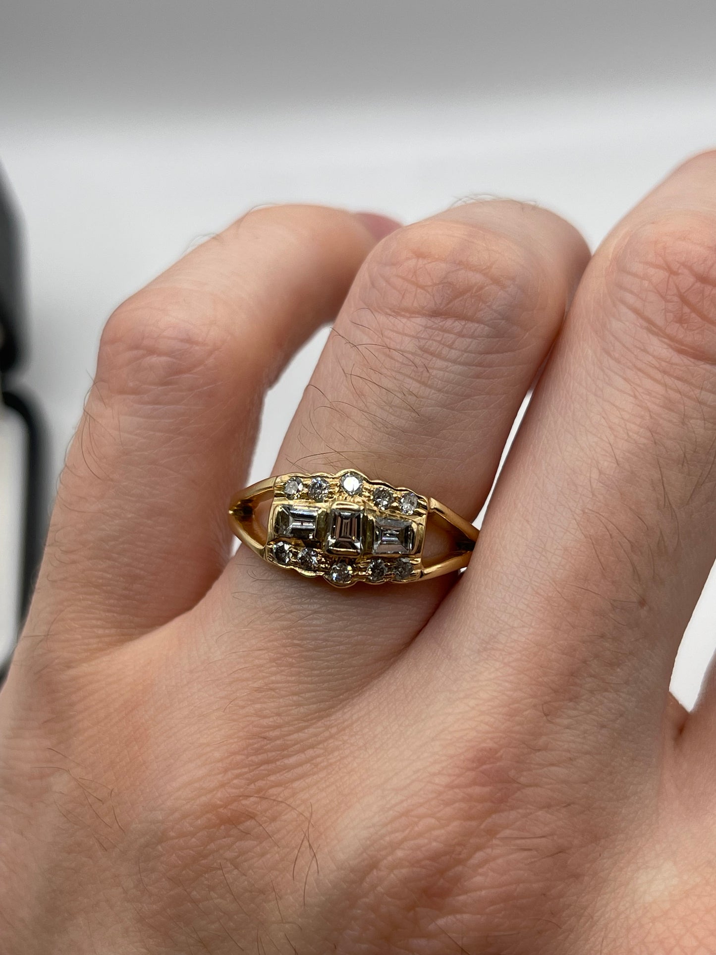 14ct gold diamond cluster ring