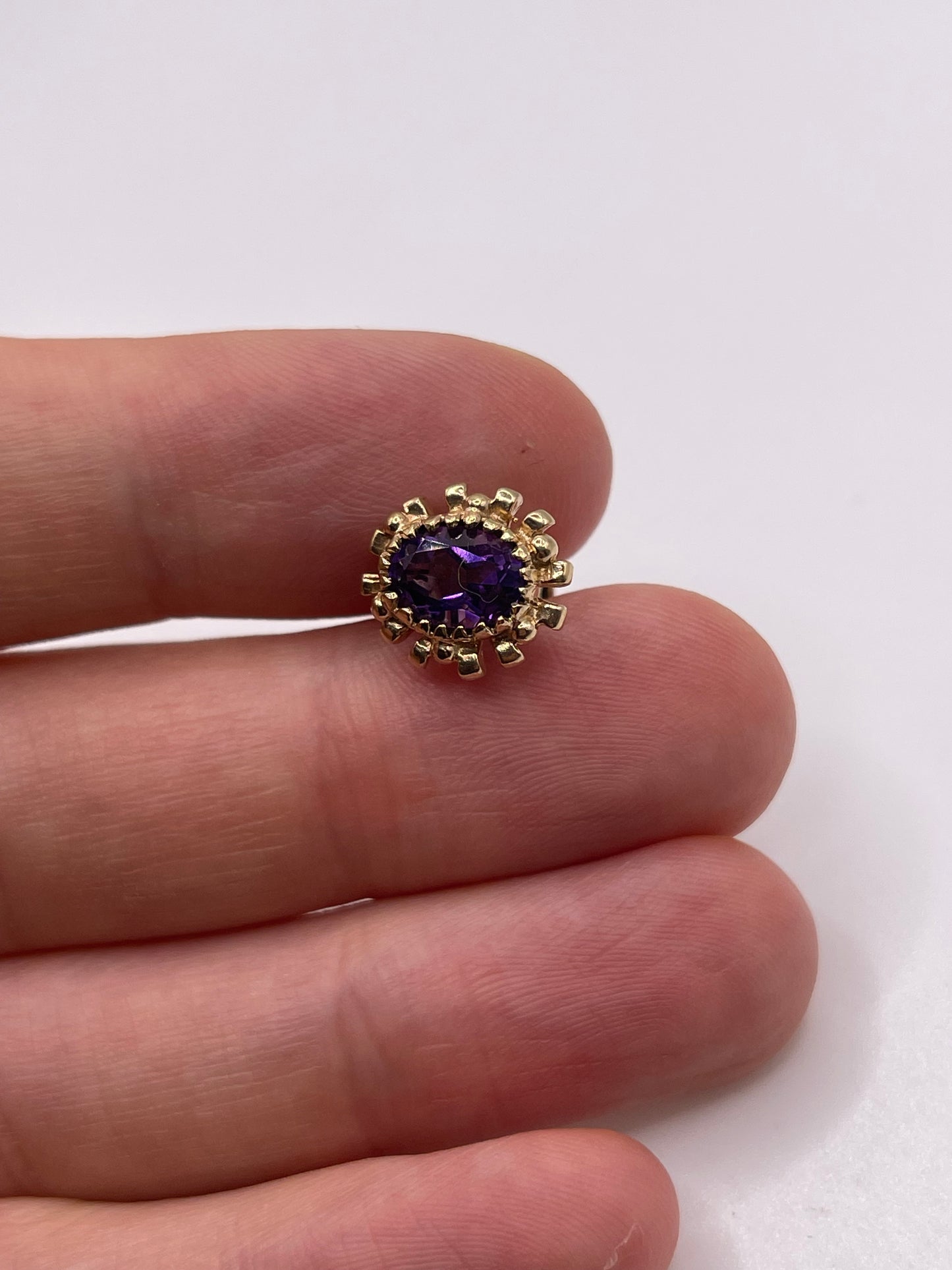 9ct gold amethyst fob pendant