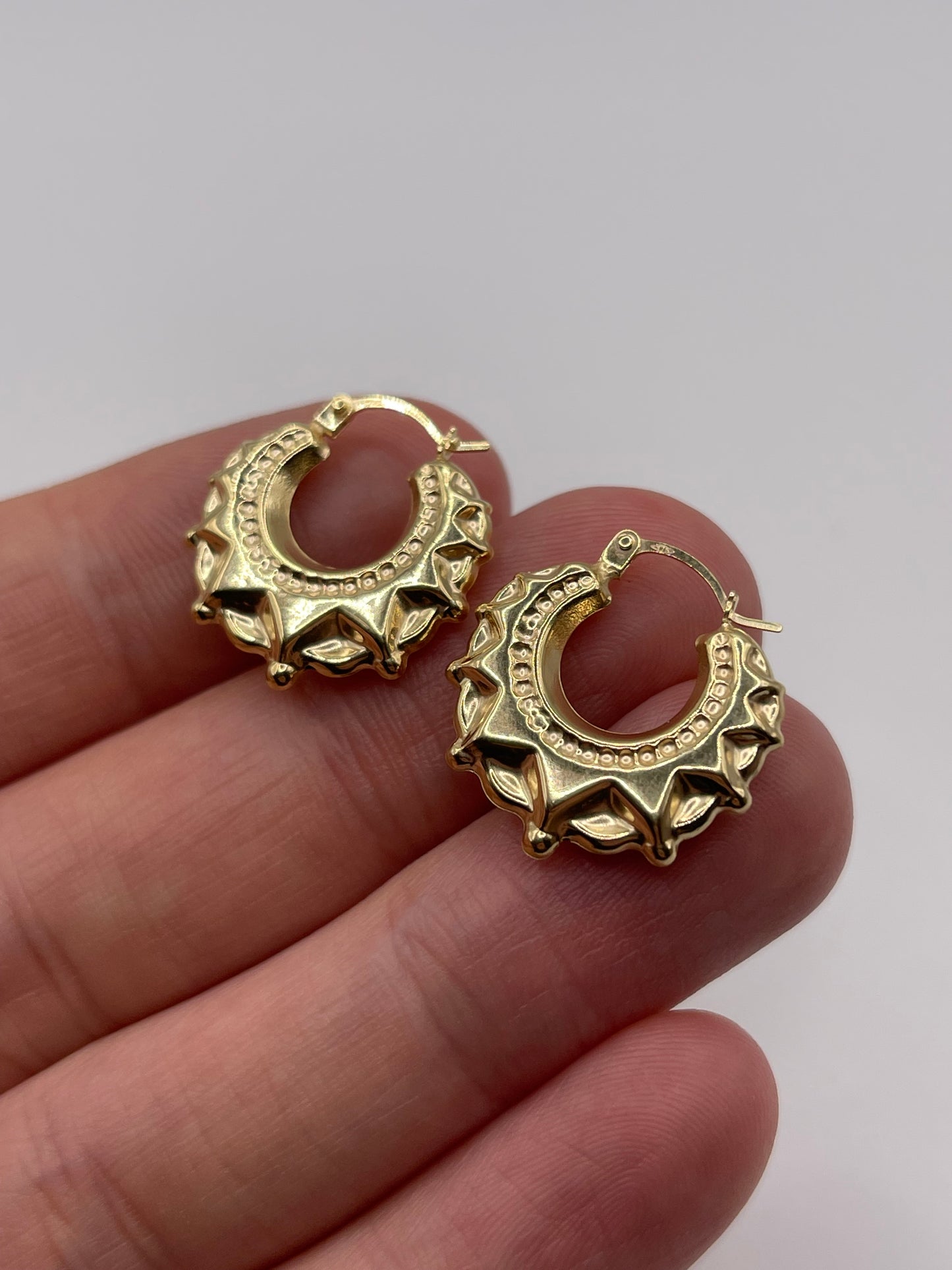 9ct gold creole earrings
