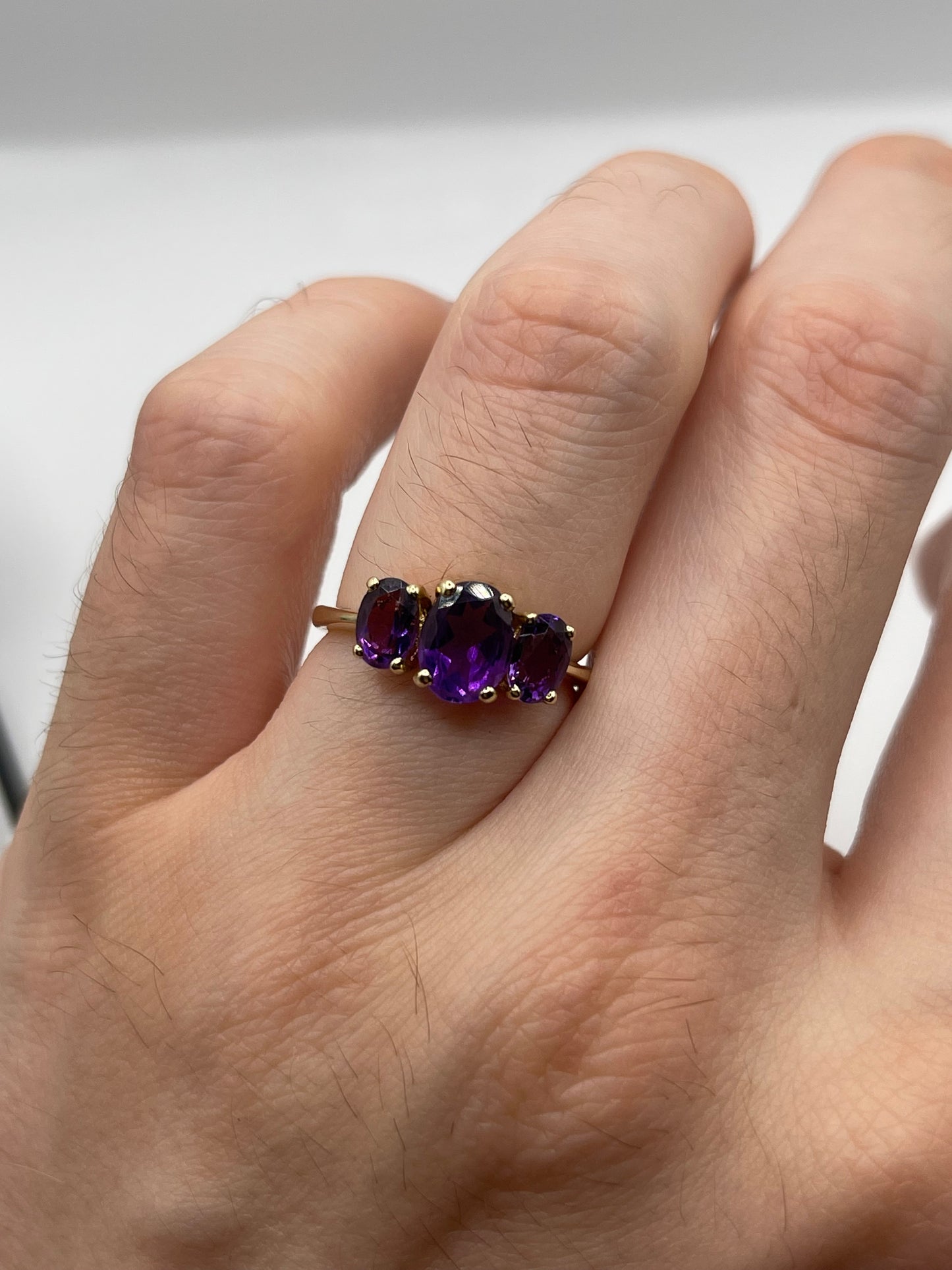 9ct gold amethyst ring