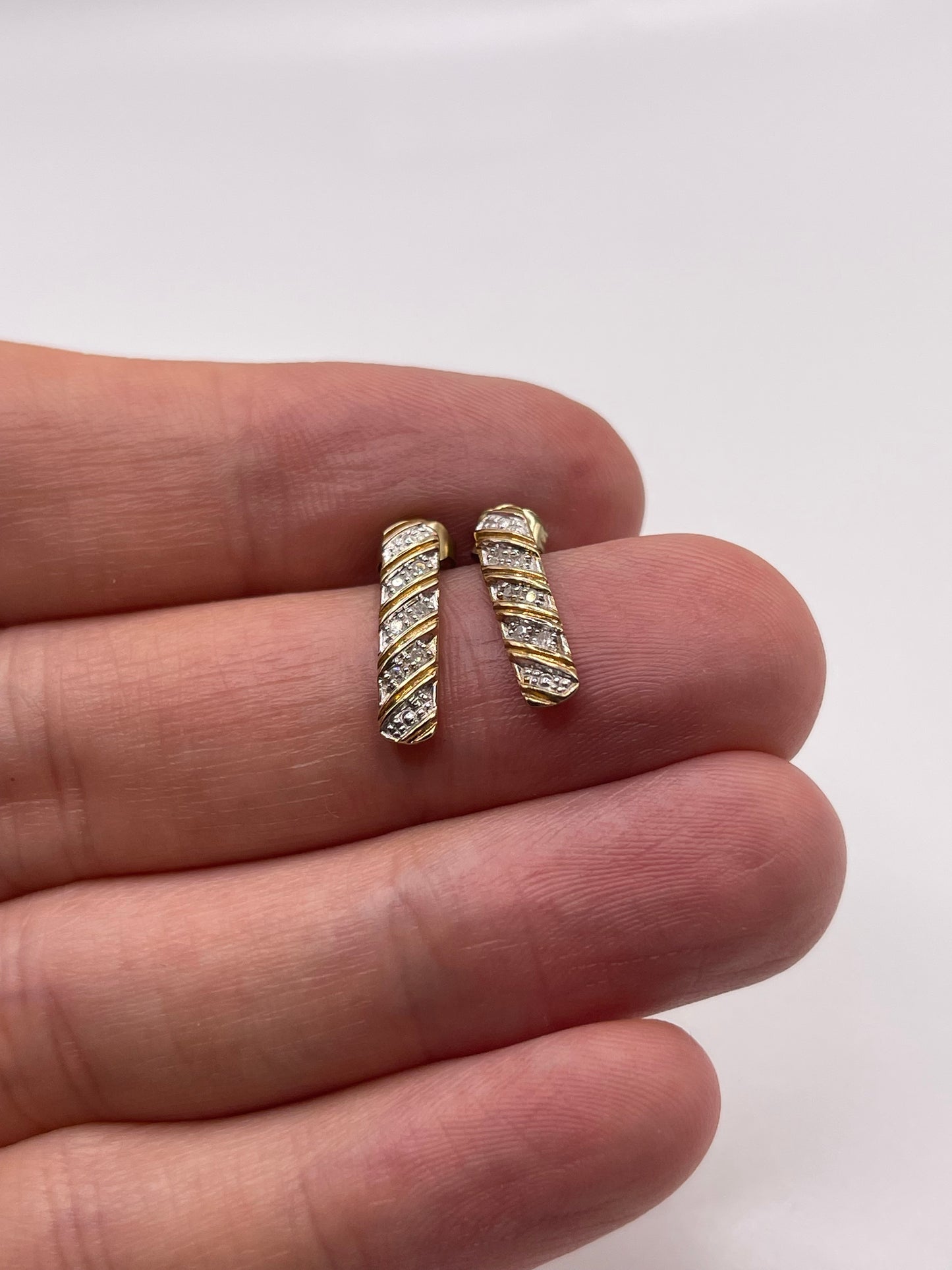 9ct gold diamond earrings