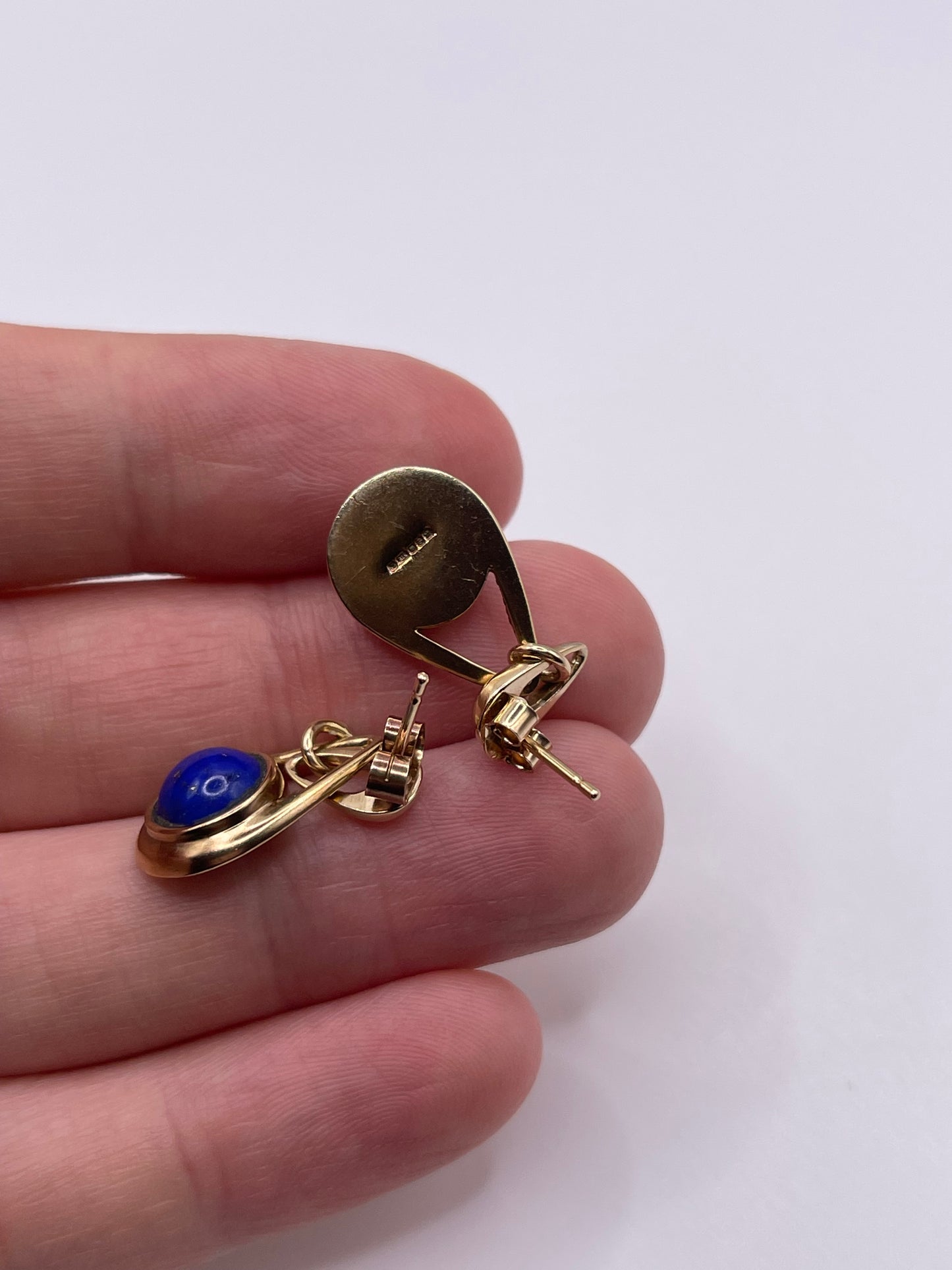 9ct gold lapis lazuli earrings