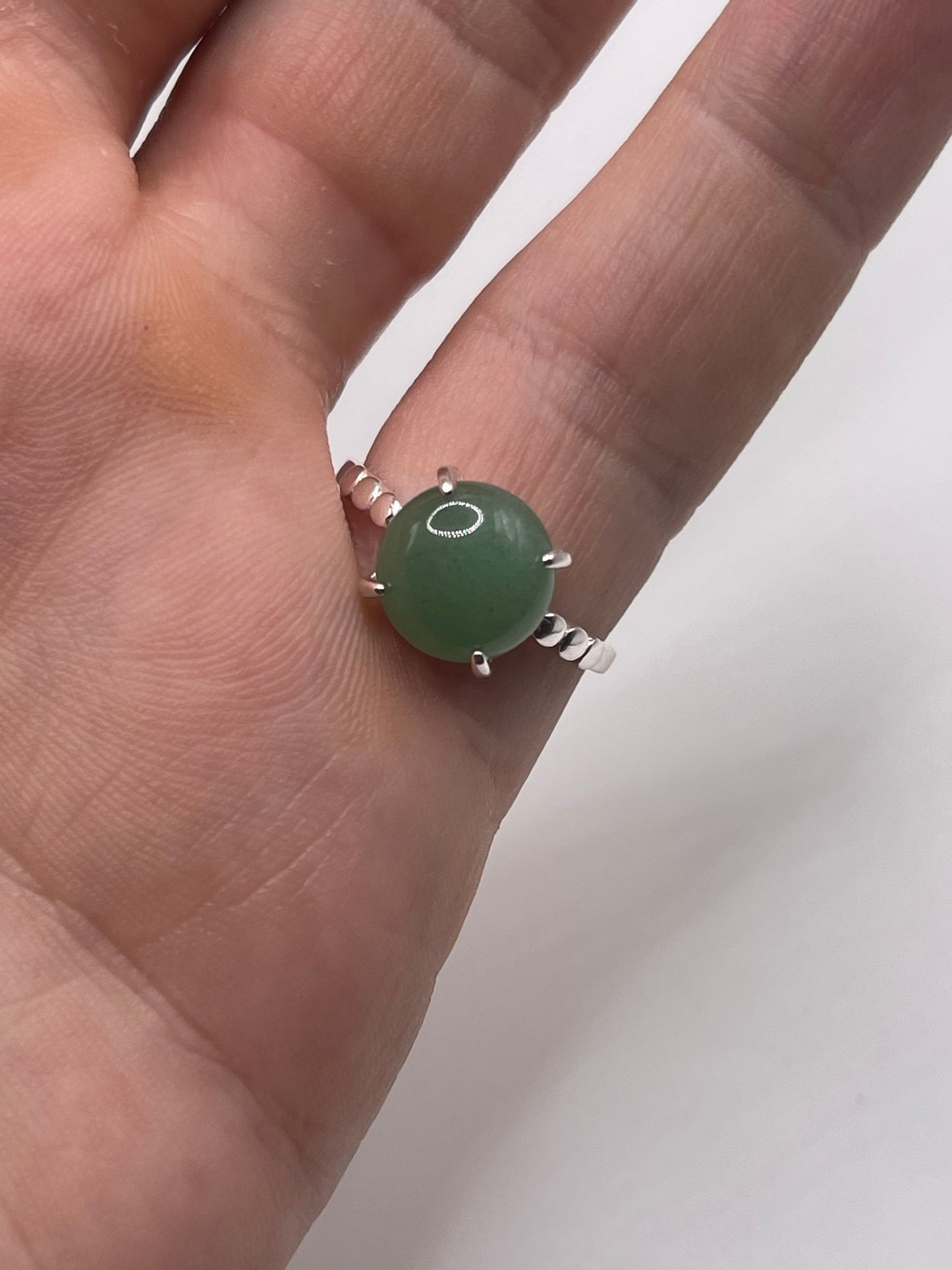 Silver gemstone ring