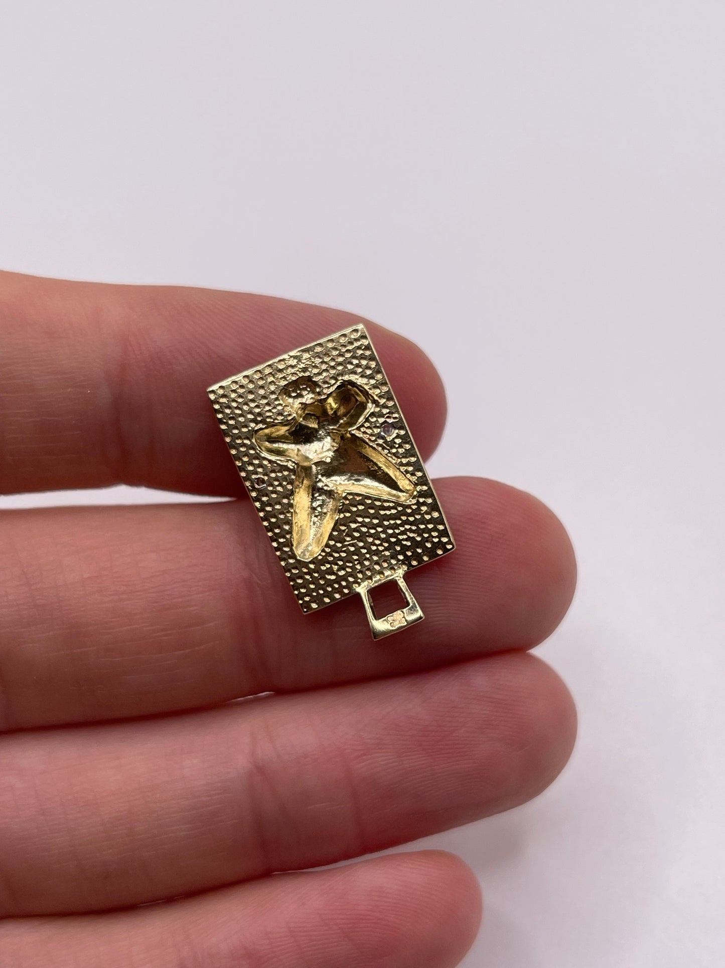 9ct gold diamond eagle pendant