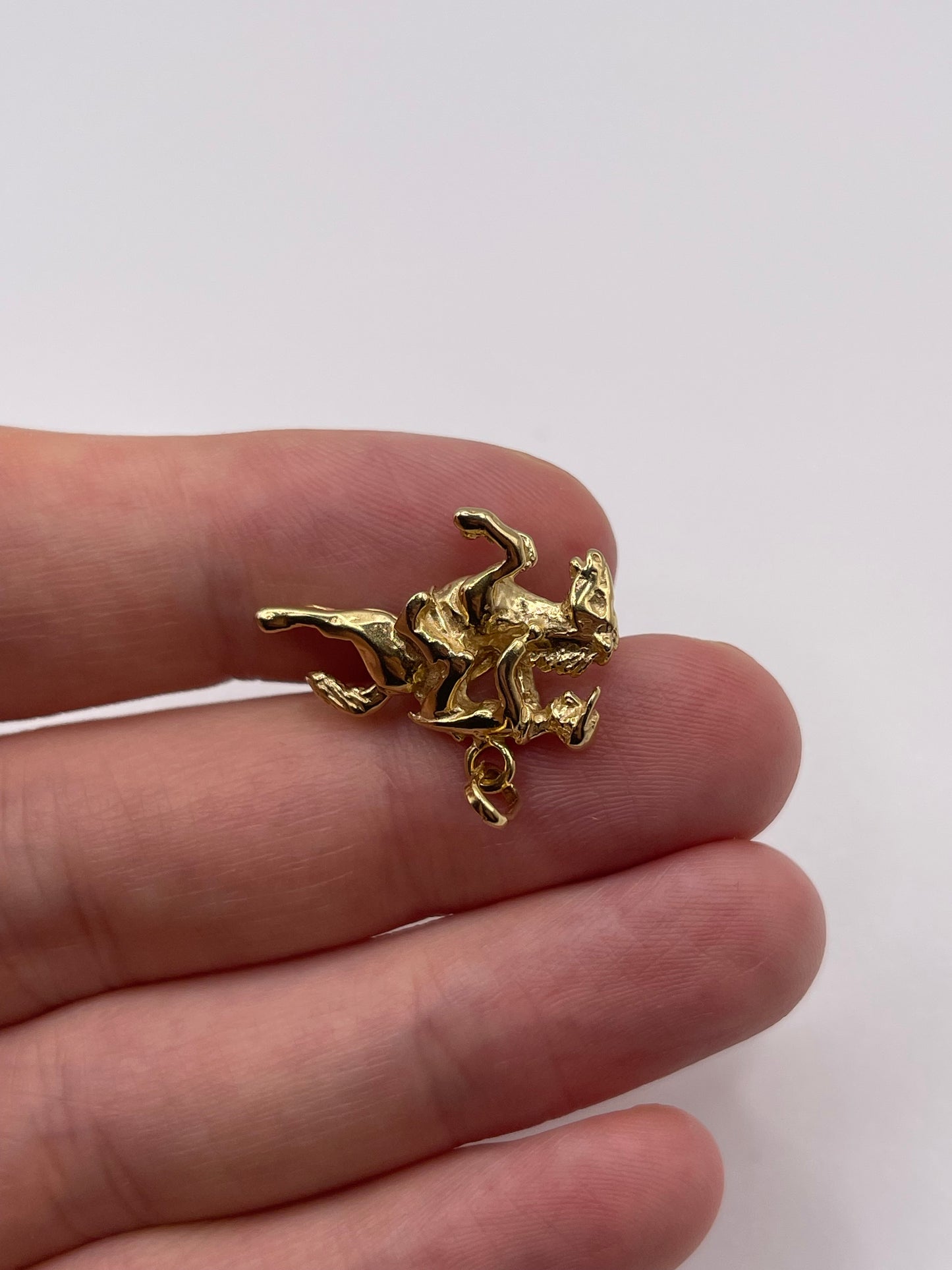 9ct gold horse and jockey charm