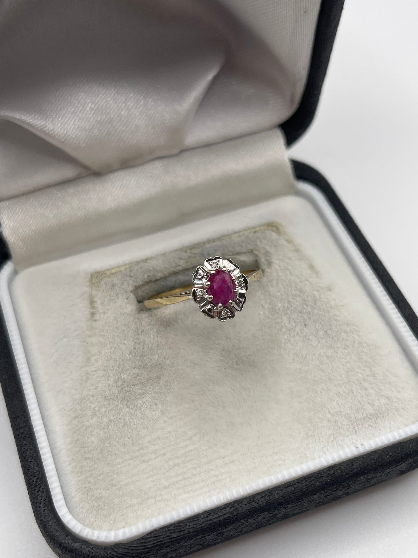 9ct gold ruby and diamond ring