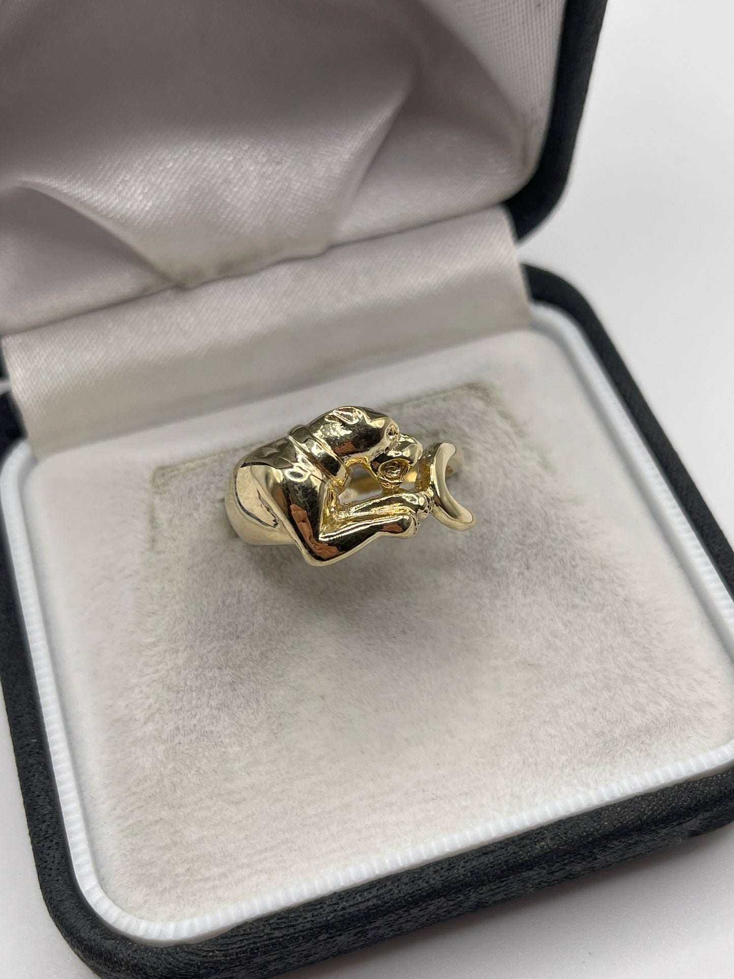 9ct gold panther ring