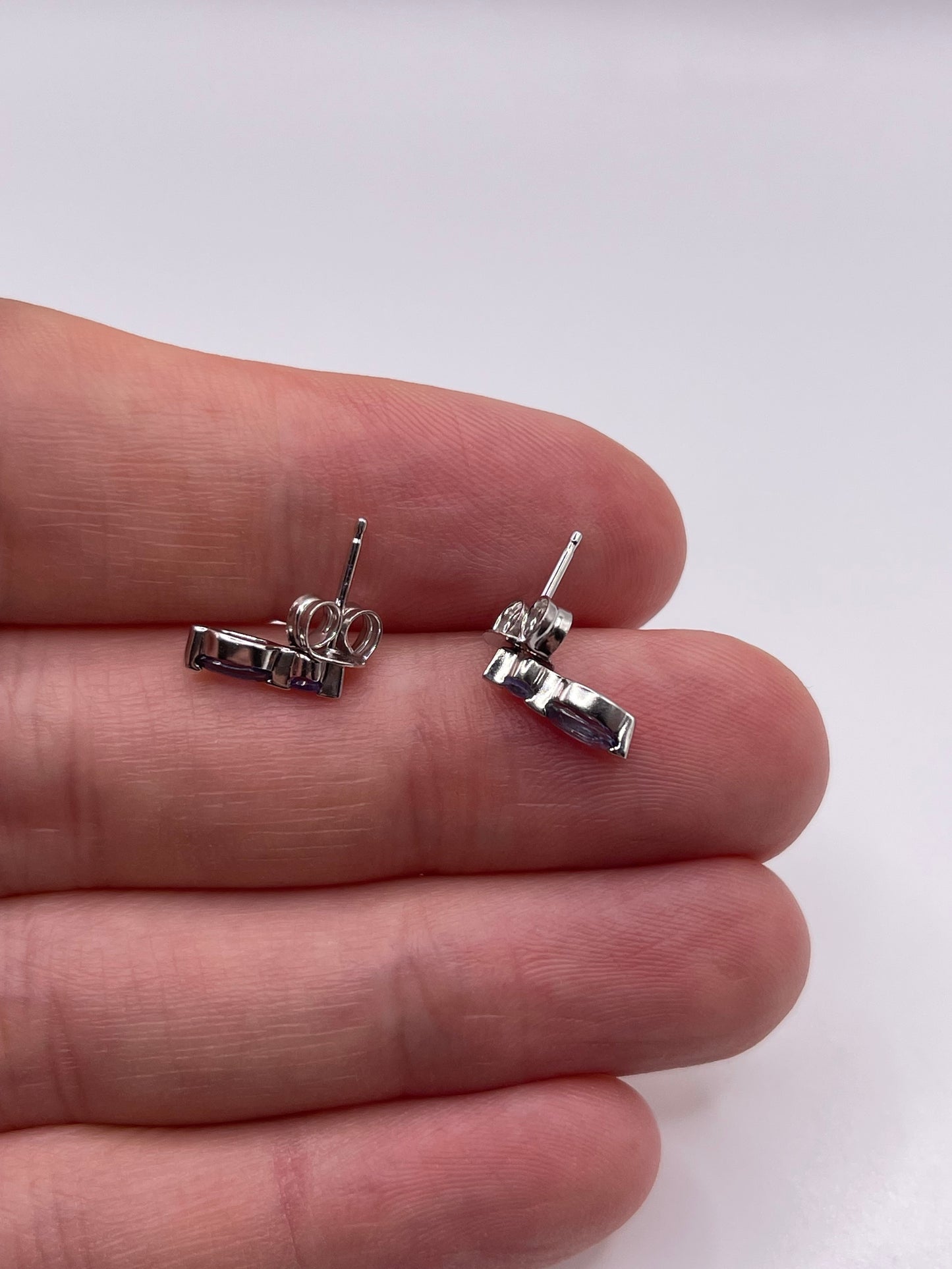 9ct white gold tanzanite earrings