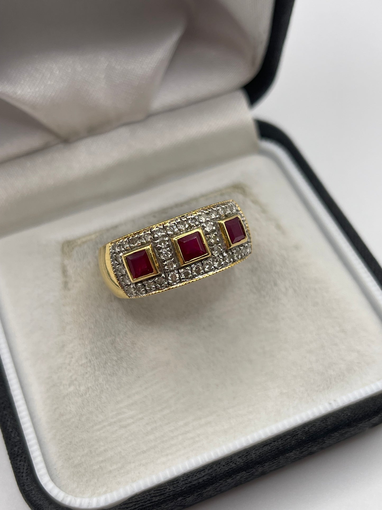 Portuguese 19ct gold ruby and diamond ring