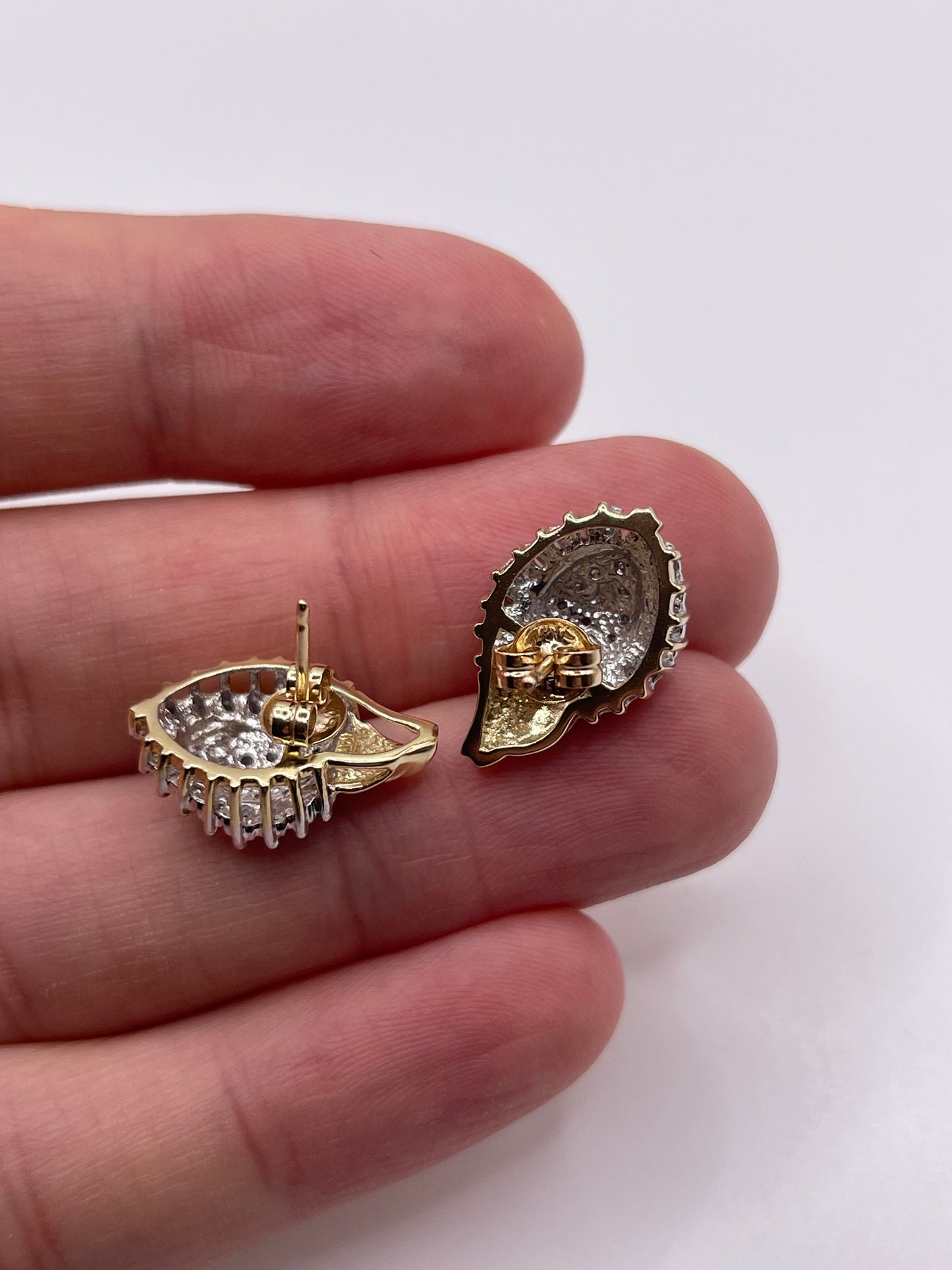 9ct gold diamond cluster earrings