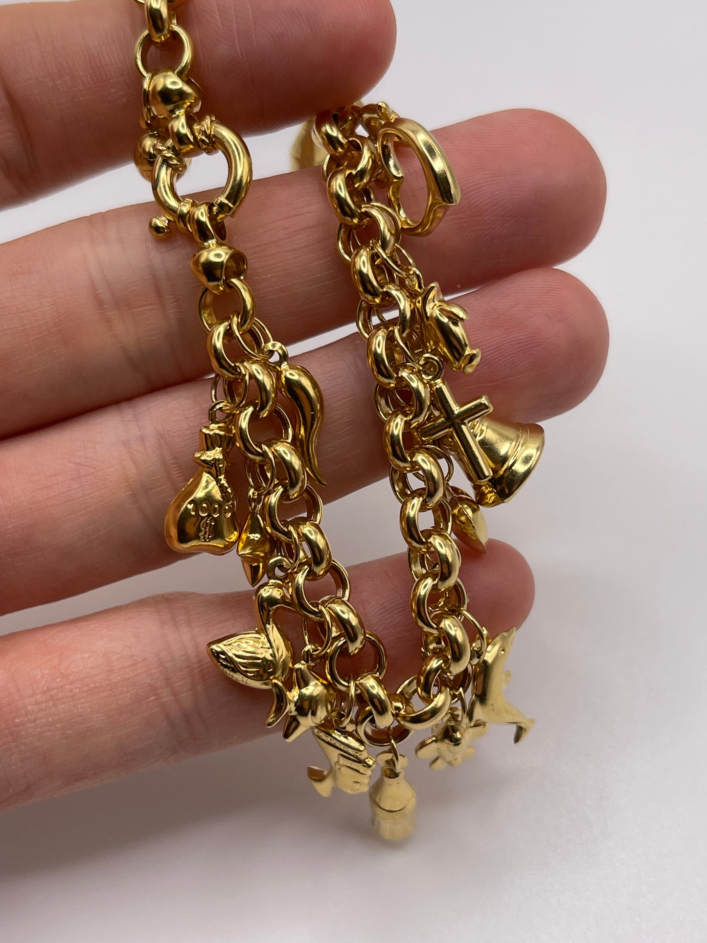 9ct gold charm bracelet
