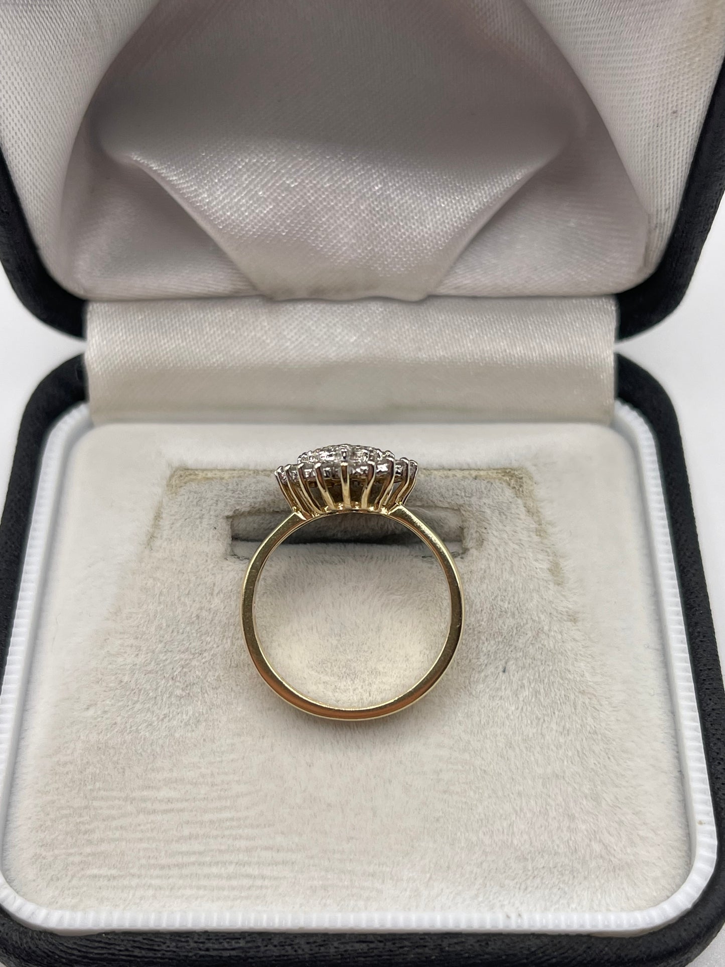 9ct gold 50 point diamond cluster ring
