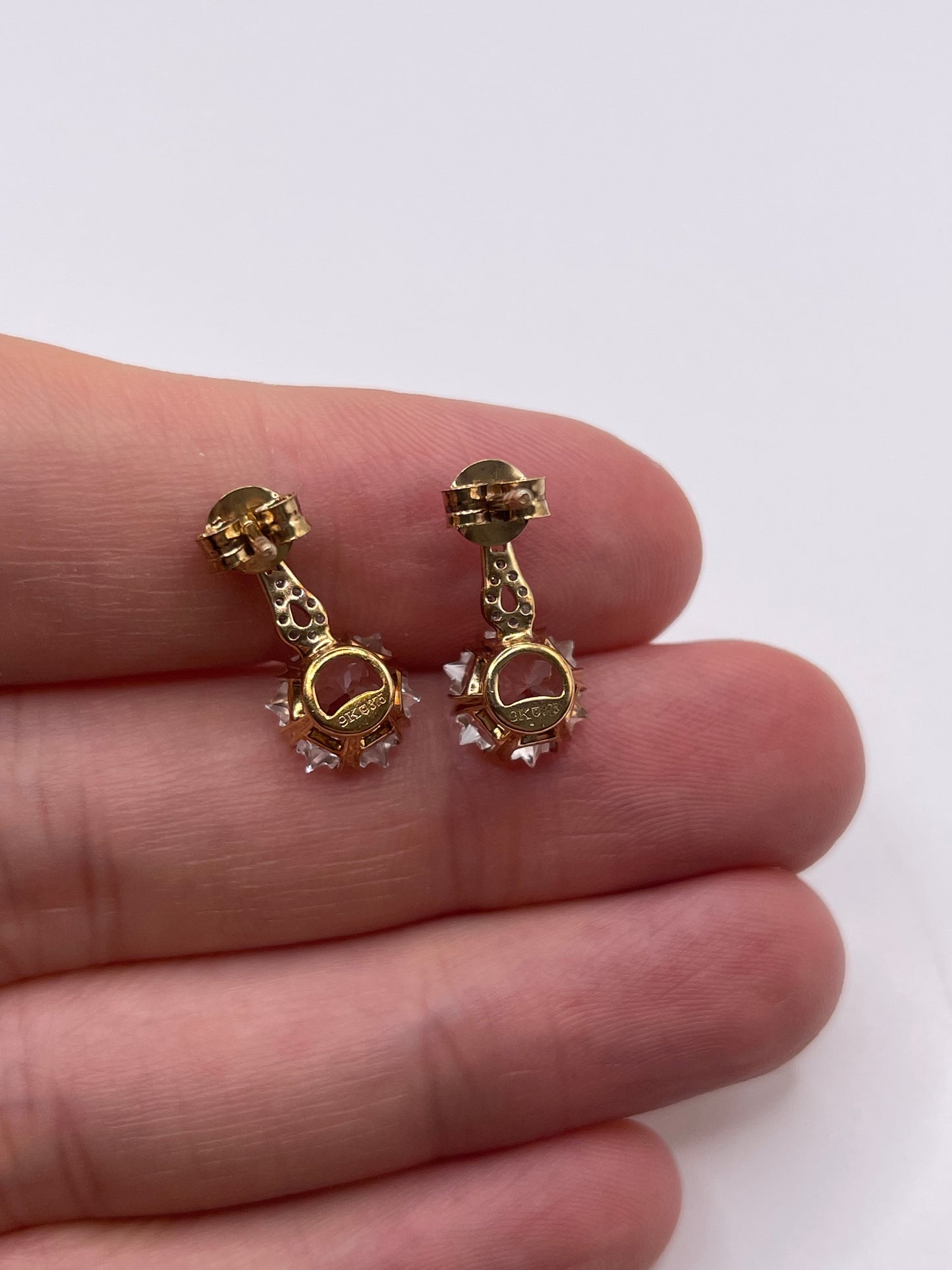 9ct gold topaz and diamond earrings