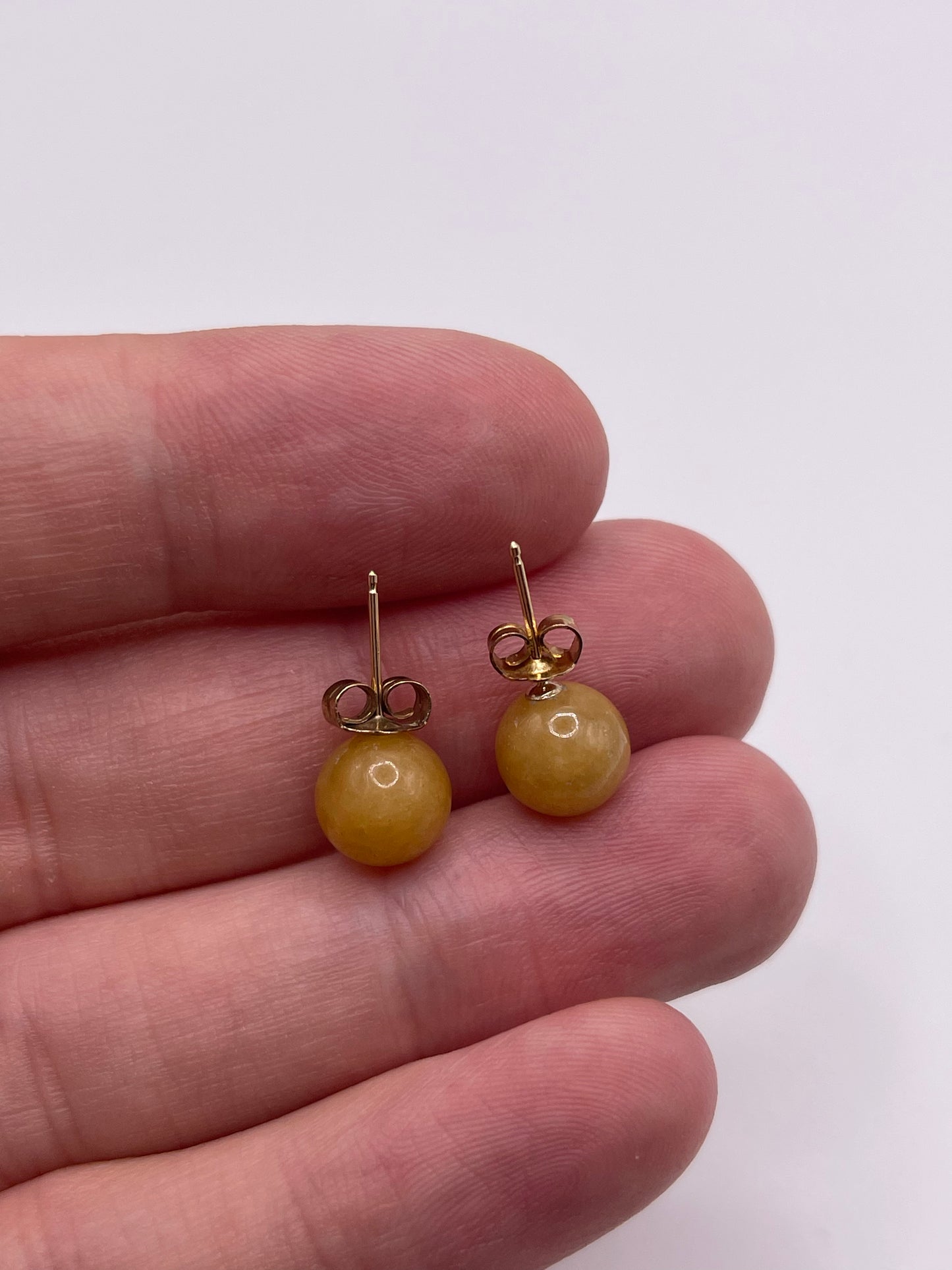14ct gold coloured jade earrings