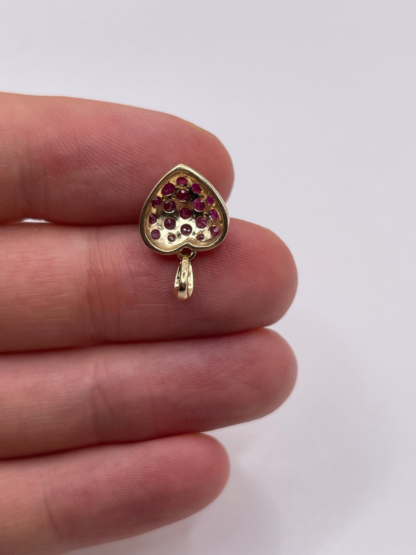 9ct gold ruby and diamond pendant