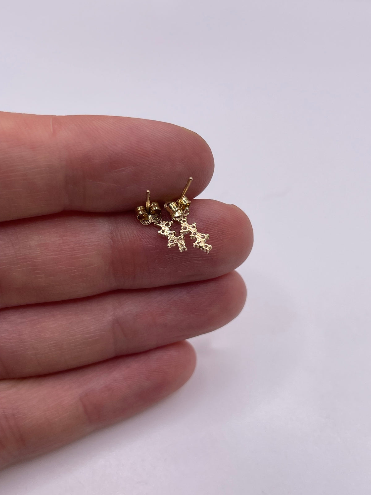 9ct gold cz earrings
