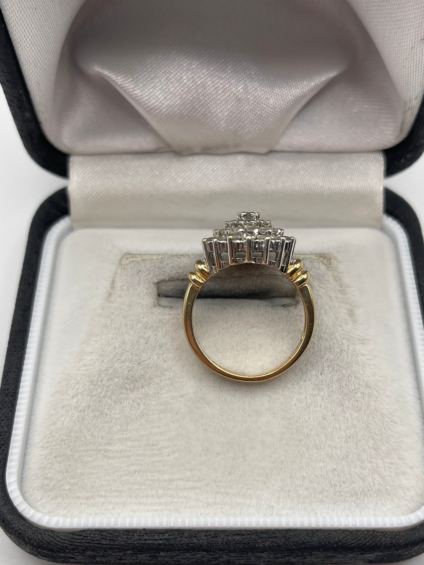 9ct gold 1ct diamond cluster ring