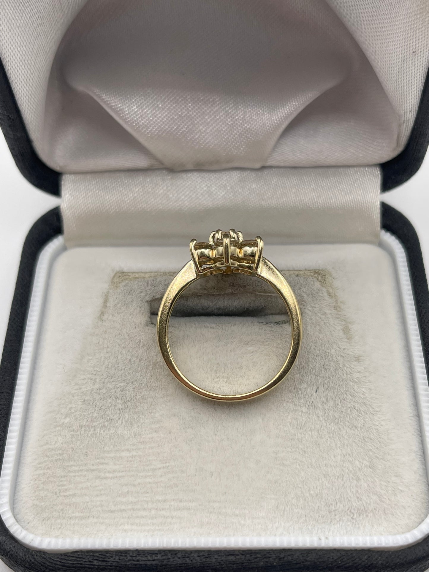 9ct gold quartz cluster ring